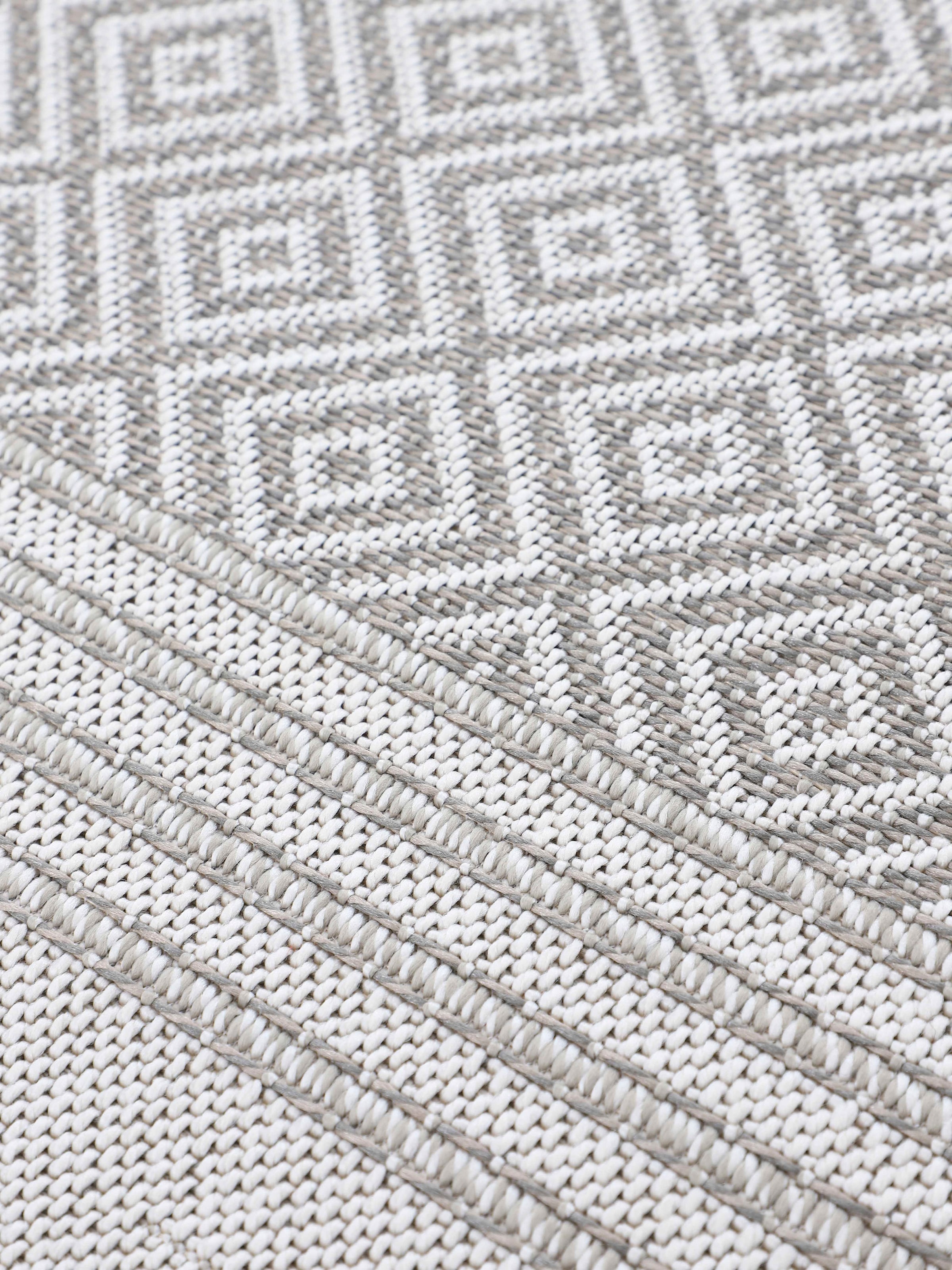 carpetfine Läufer »Boho 103«, rechteckig, 4 mm Höhe, robustes Flachgewebe, Sisal Optik, UV-beständig, Aussenbereich