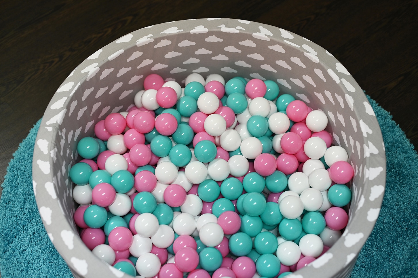 Knorrtoys® Bällebad »Soft, Grey White Clouds«, mit 300 Bällen rose/creme/lightBlue; Made in Germany