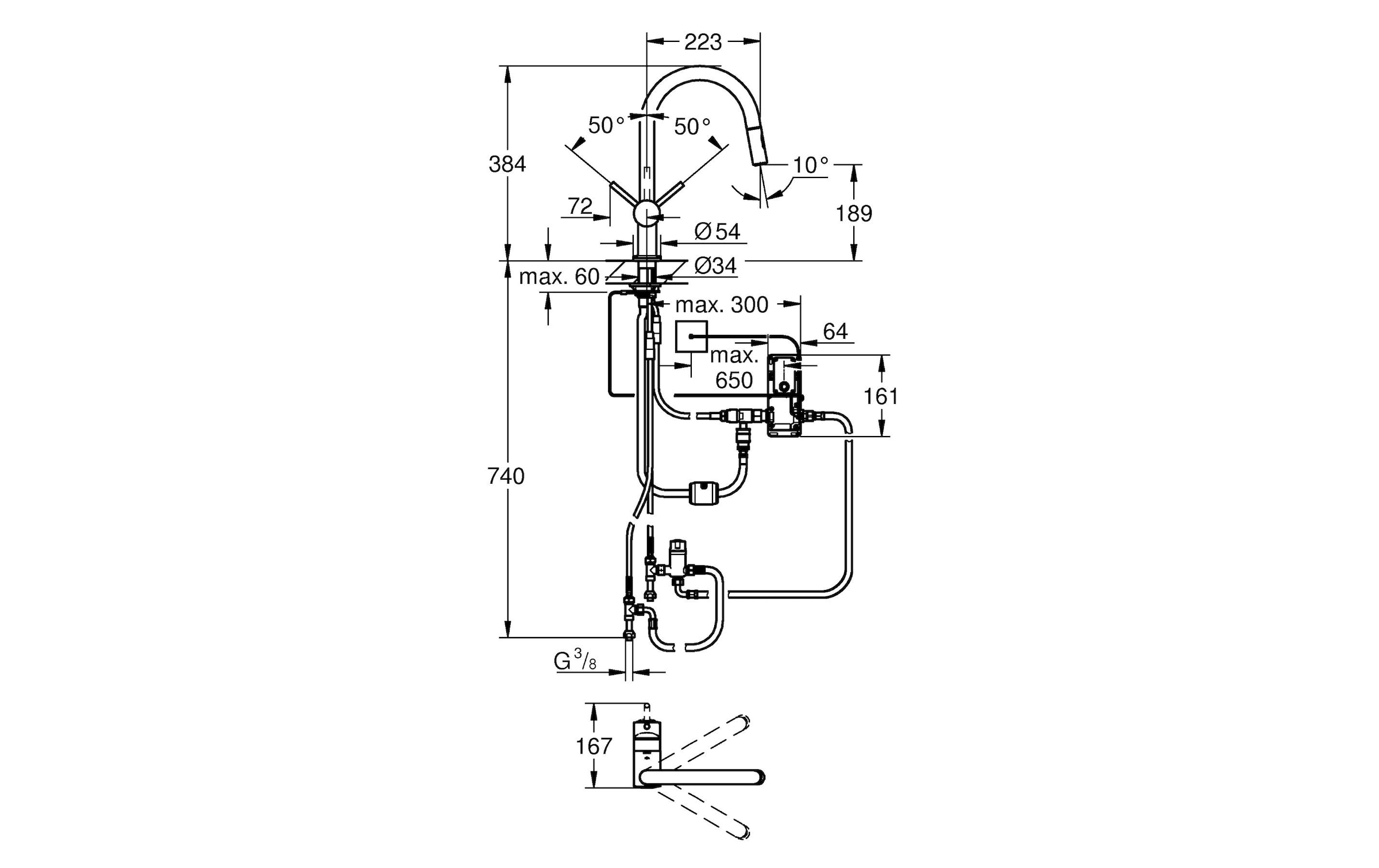 Grohe Küchenarmatur »Elektr.-EH-SPT-Batt. Minta Touch«