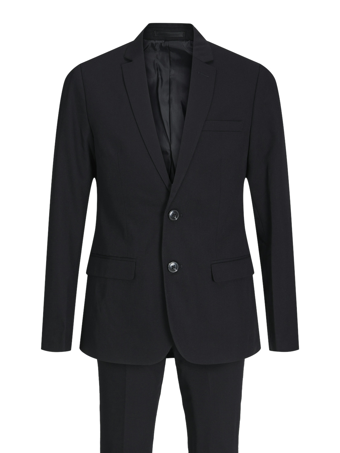 Jack & Jones Junior Kinderanzug »JPRSOLAR elastisch und pflegeleicht für besondere Anlässe«, (Set, 2 tlg.), slim fit, unifarben, modisch, slim fit, Web, Reverskragen