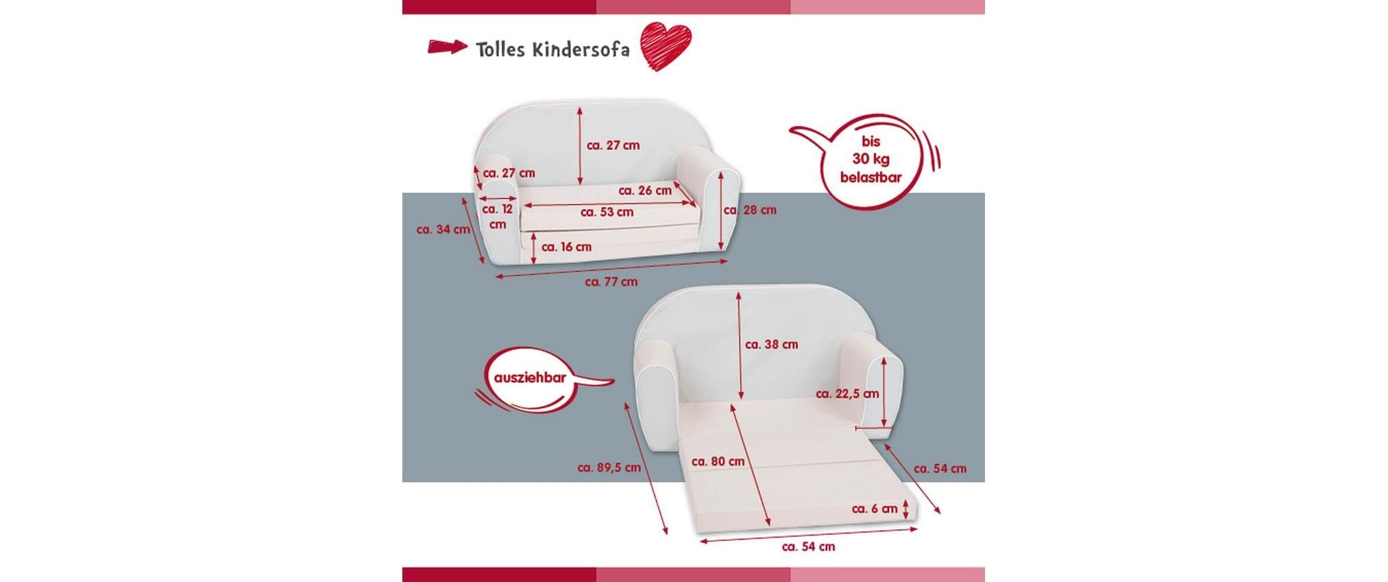 Knorrtoys® Kindersofa »«Lucky bear»«, Ausklappbar