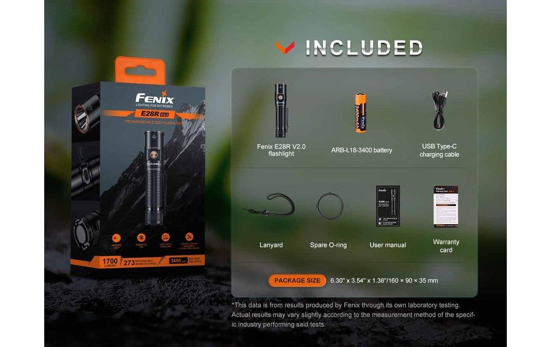 Fenix Taschenlampe »E28R V2,0 1700 Lumen«, wasserfest