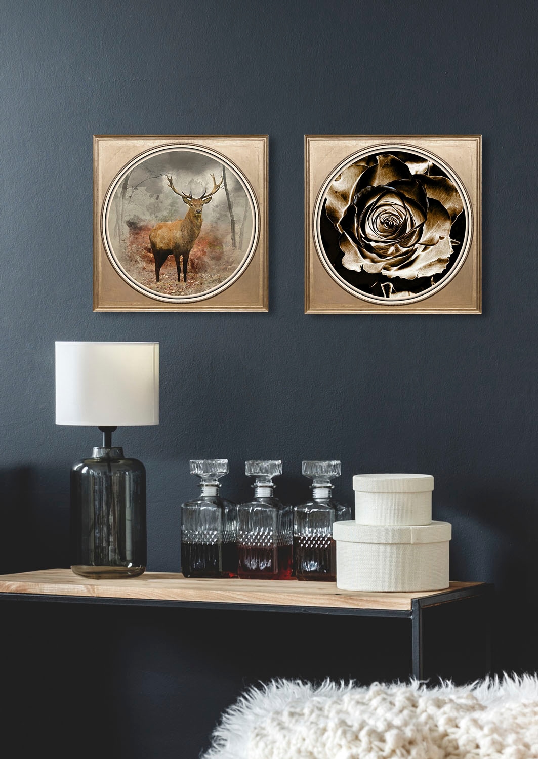 queence Acrylglasbild »Hirsch«, Hirsch-Wildtiere-Gemälde-Kunst-Hirschbilder-Hirsche-Wald-Waldbilder, Fine Art-Print in Galeriequalität