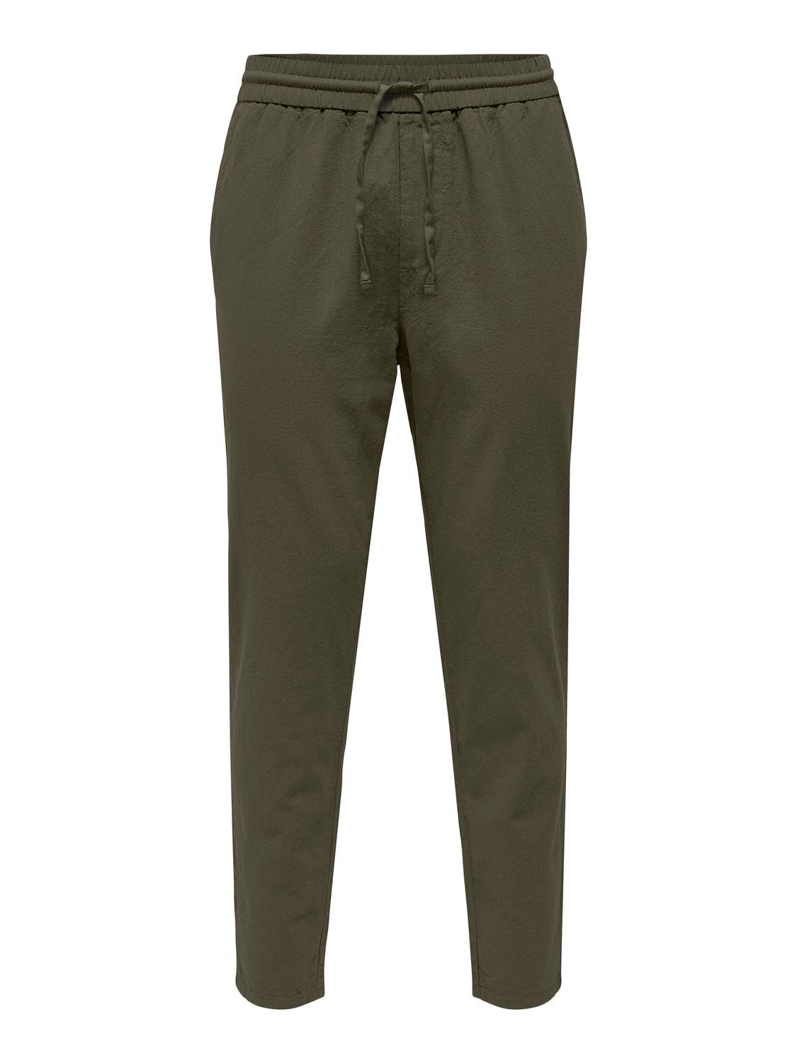 ONLY & SONS Stoffhose »ONSLINUS CROP 0007 COT LIN PNT NOOS«, mit Leinen