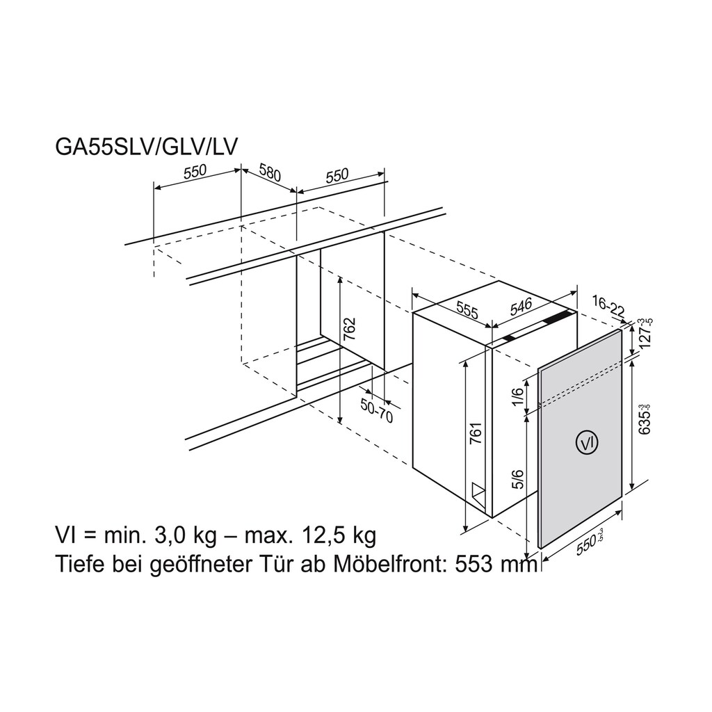 Elektrolux vollintegrierbarer Geschirrspüler, GA55GLV, 9,9 l