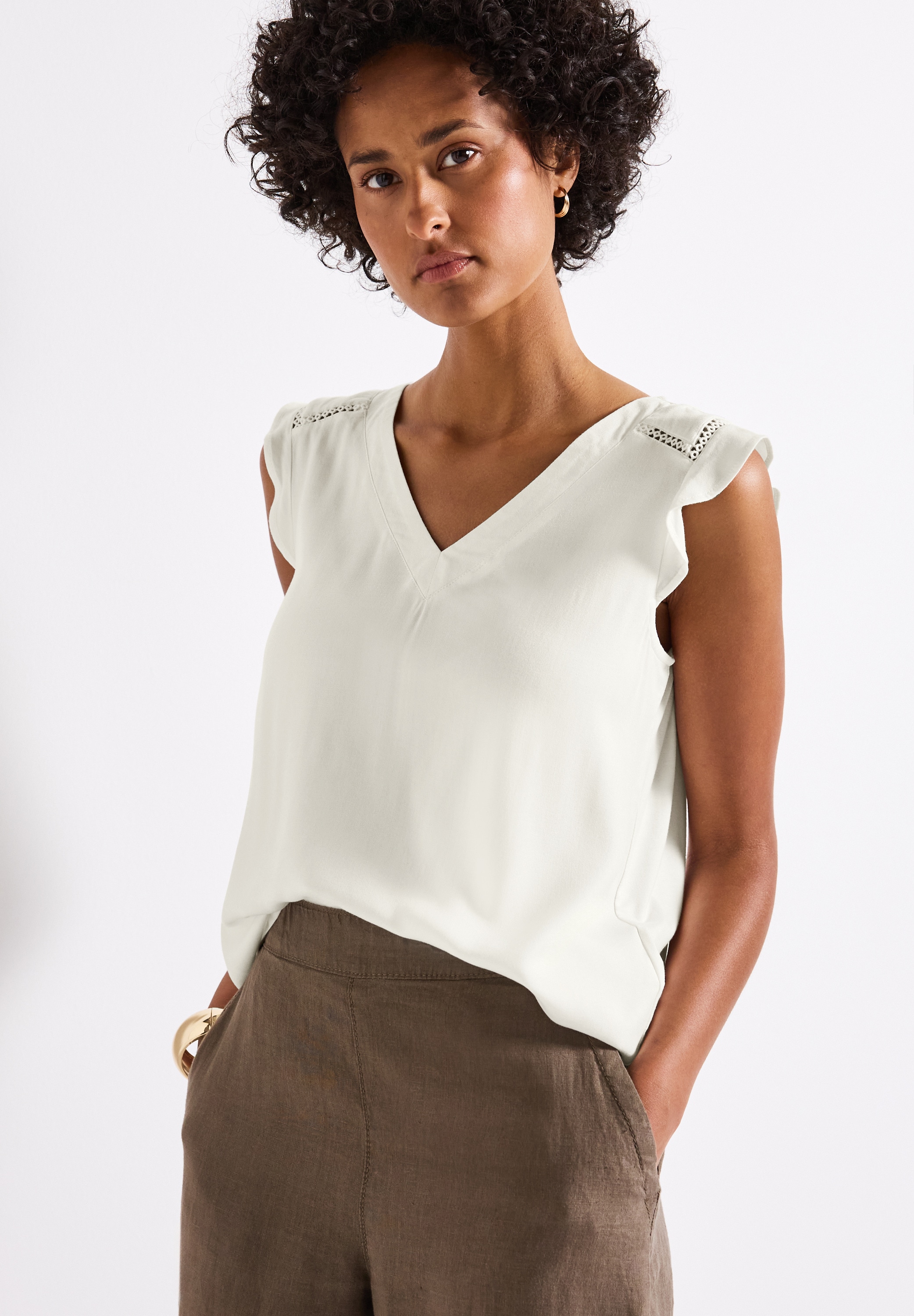 STREET ONE Shirttop mit Häkeldetails