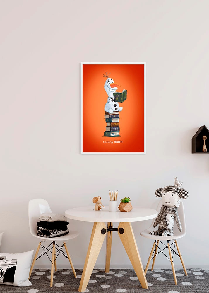 Komar Poster »Frozen Olaf Reading«, Disney, (1 St.), Kinderzimmer, Schlafzimmer, Wohnzimmer