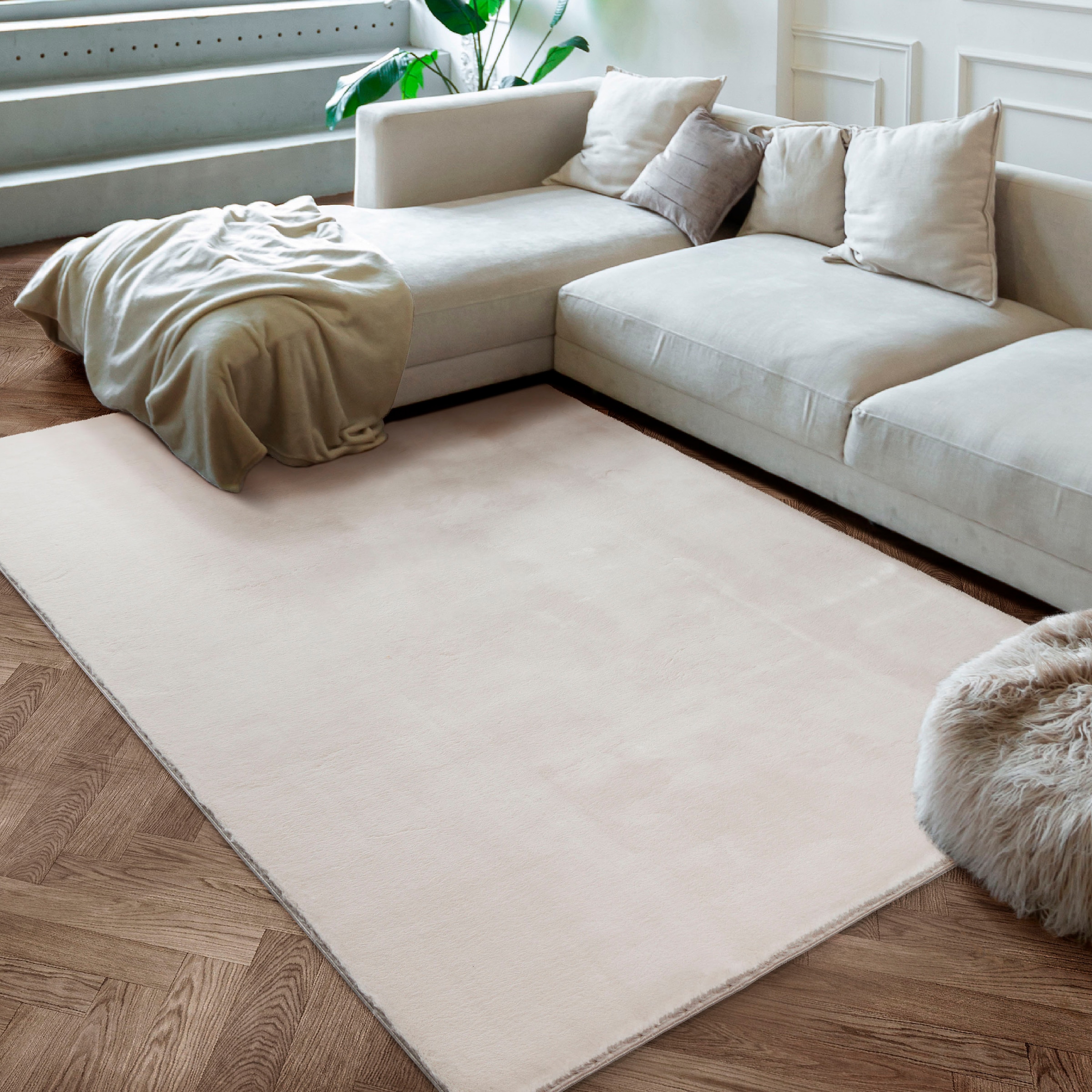 merinos Teppich »Maximo 30«, rechteckig, 16 mm Höhe, weicher dichter Kurzflor, Kunstfellteppich, Fell Haptik, Wohnzimmer