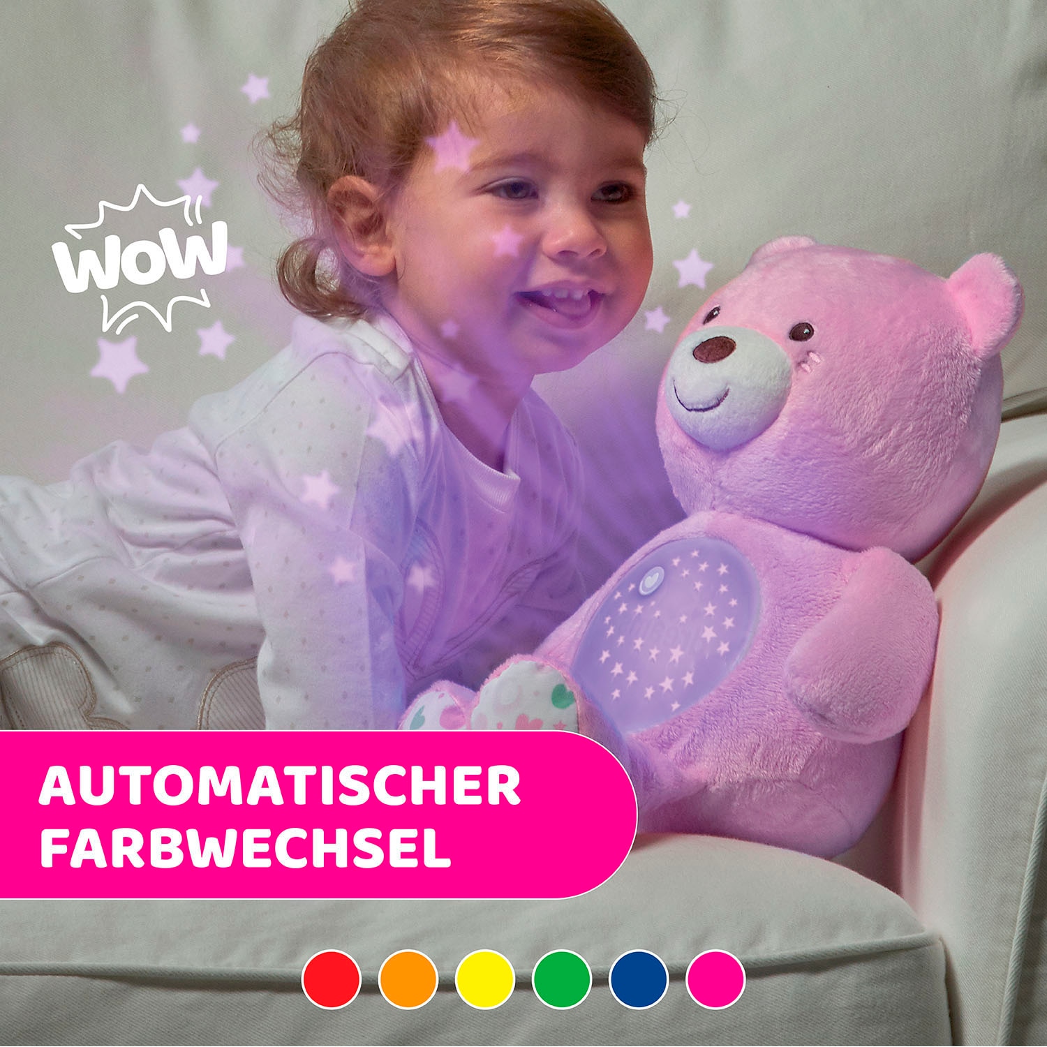 Chicco Kuscheltier »First Dreams Baby Bär, Rosa«, mit Lichtprojektion und Soundfunktion