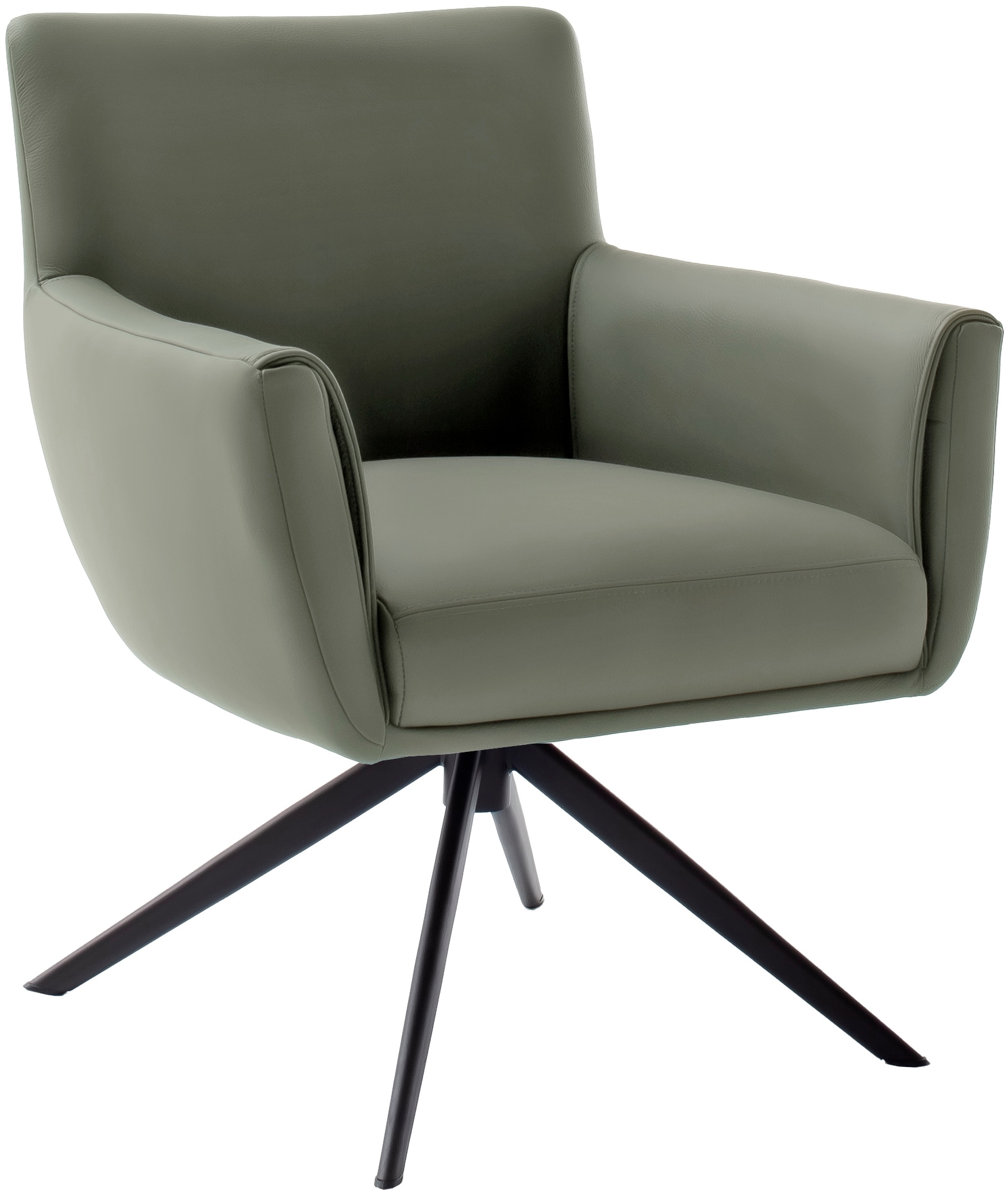 MCA furniture 4-Fussstuhl »WILSON Esszimmerstuhl, Armlehnstuhl, Polsterstuhl, modern«, (Set), 1 St., Leder, Stuhl, Armlehnenstuhl, drehbar, Taschenfederkern, belastbar 160 kg,XXL