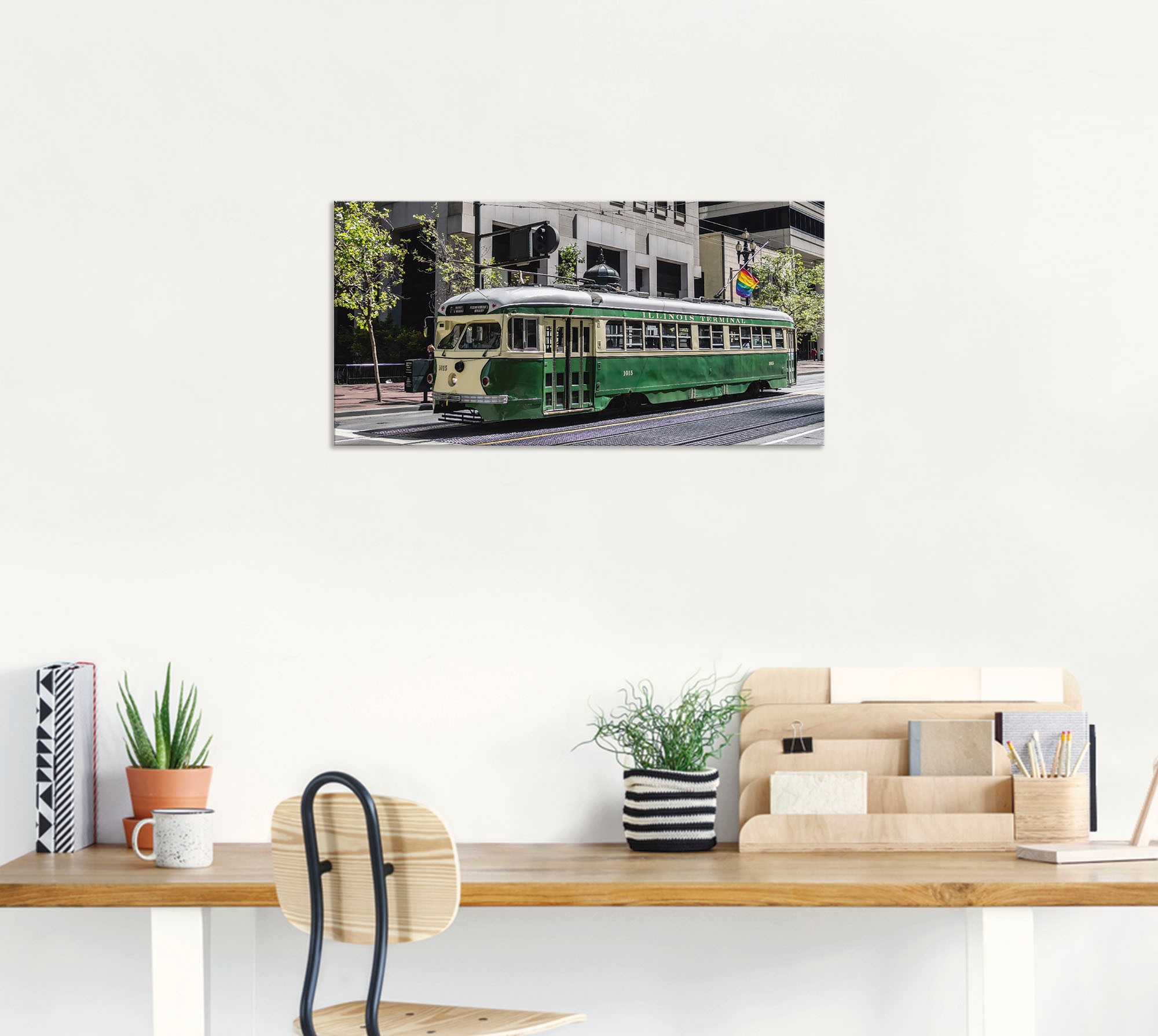 Artland Wandbild »Historische Strassenbahn in San Francisco«, Züge, (1 St.), als Alubild, Leinwandbild, Wandaufkleber oder Poster in versch. Grössen