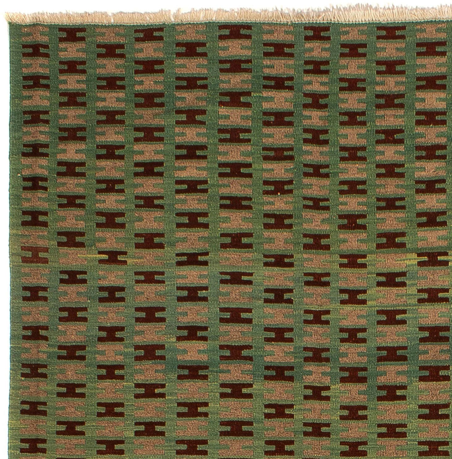 morgenland Wollteppich »Kelim - Oriental - 288 x 210 cm - grün«, rechteckig, 6 mm Höhe, Wohnzimmer, Einzelstück