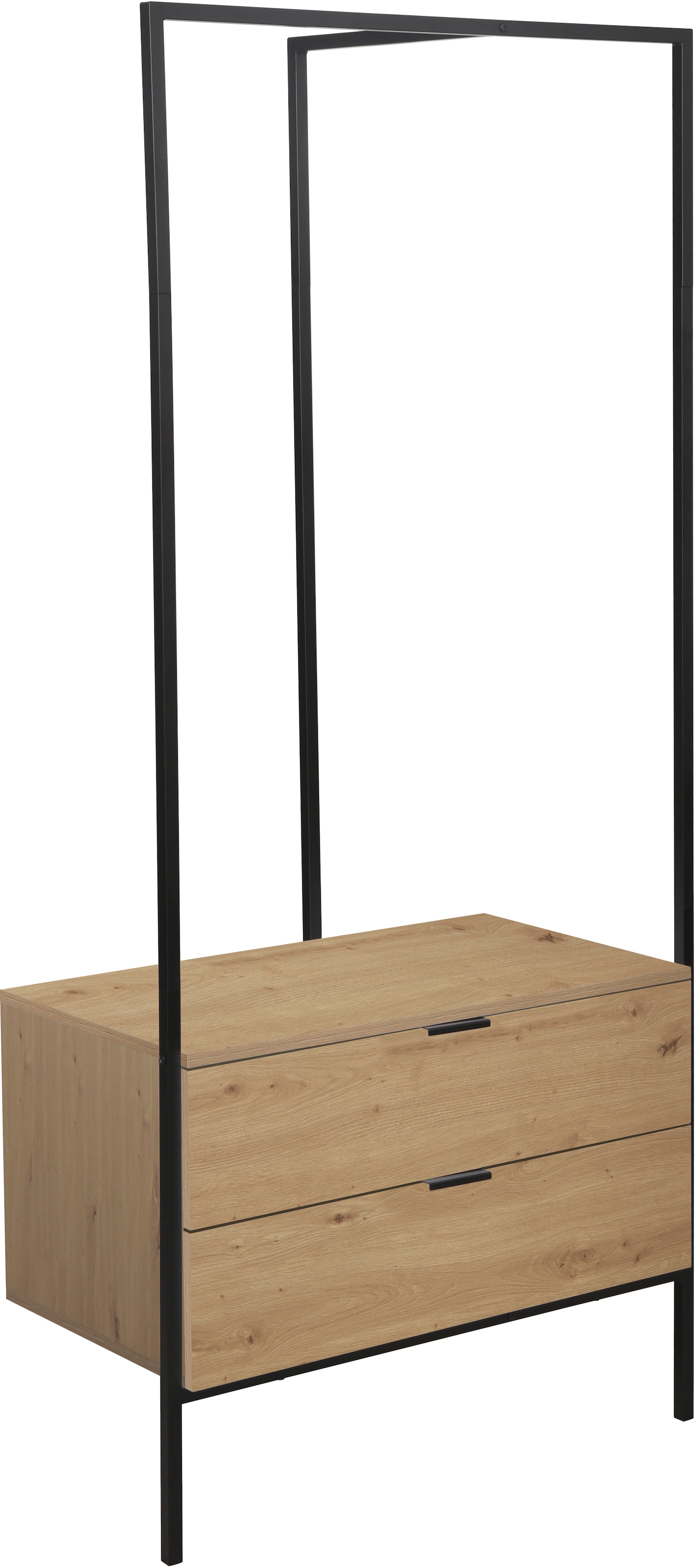 INOSIGN Garderobenschrank »Innsbruck«, (1 St.), Freistehender Kleiderbügel mit Schubladen und schwarzem Metallgestell