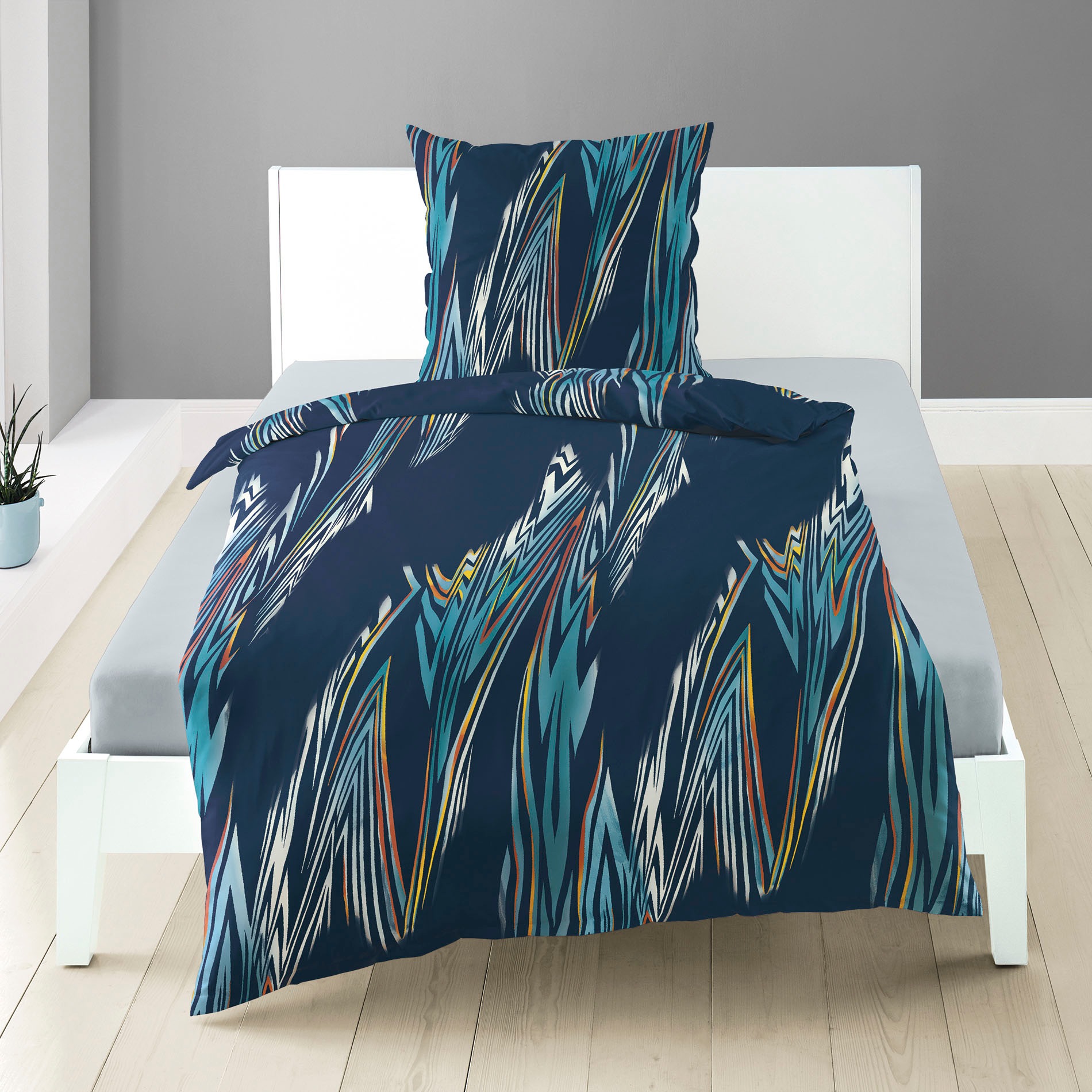 BIERBAUM Bettwäsche »blue waves«, mit Wellen