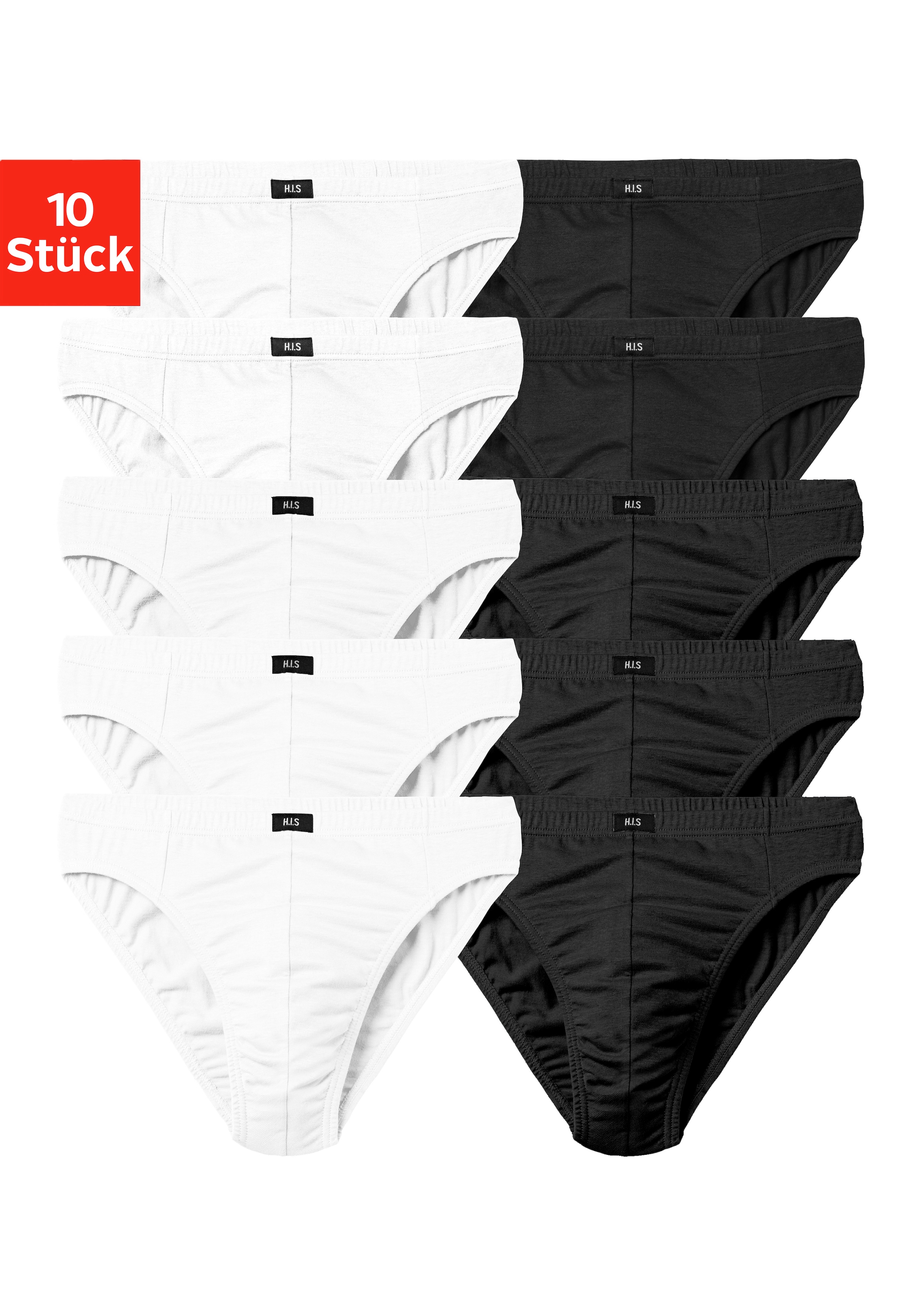 H.I.S Slip »Männer Unterhose« Packung, 10 Stk. in Unifarben