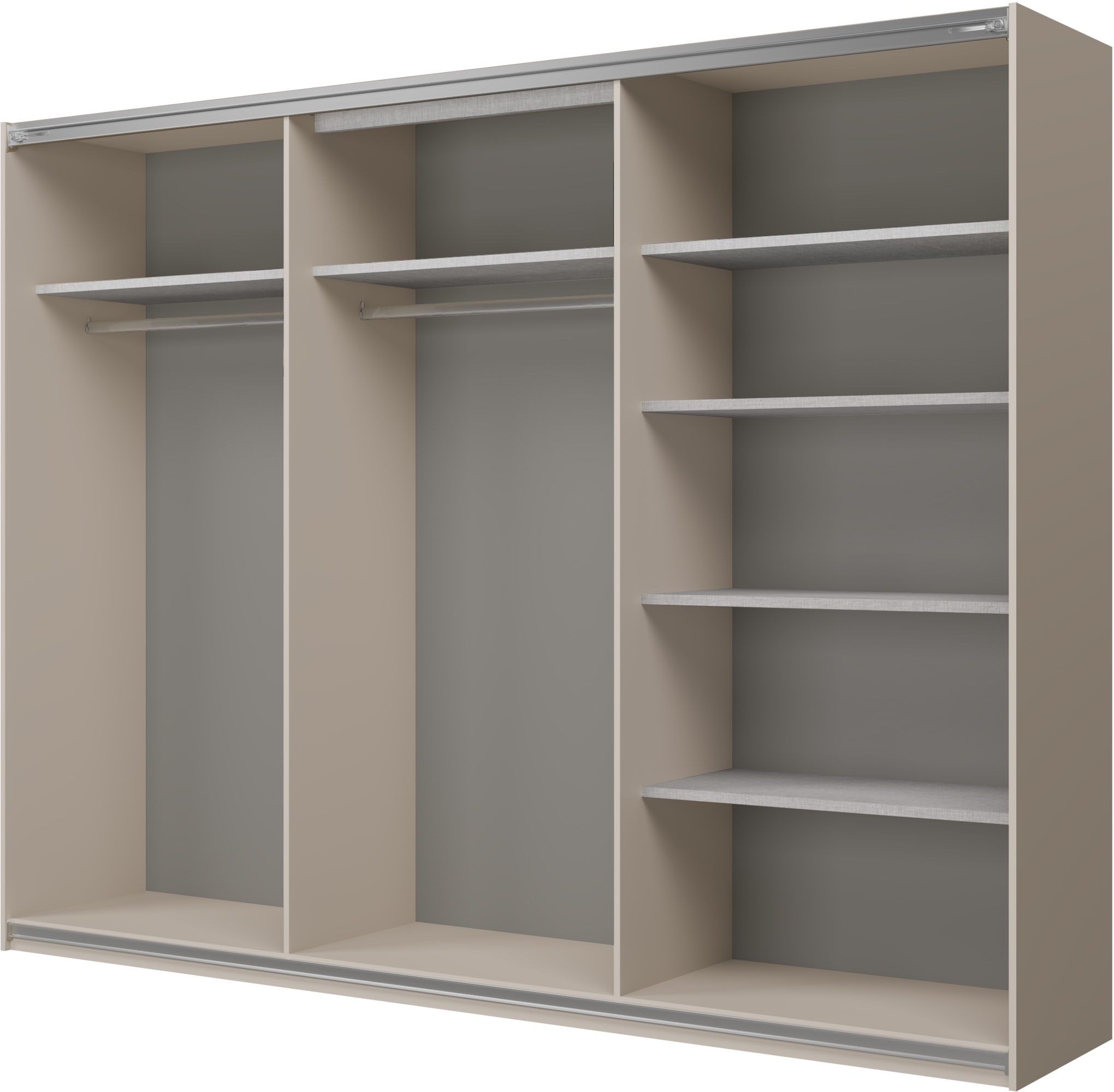 Home affaire Schiebetürenschrank »Cube Garderobenschrank incl.kompletter Innenausstattung«, Moderner Kleiderschrank, Schiebetürenschrank, Garderobe