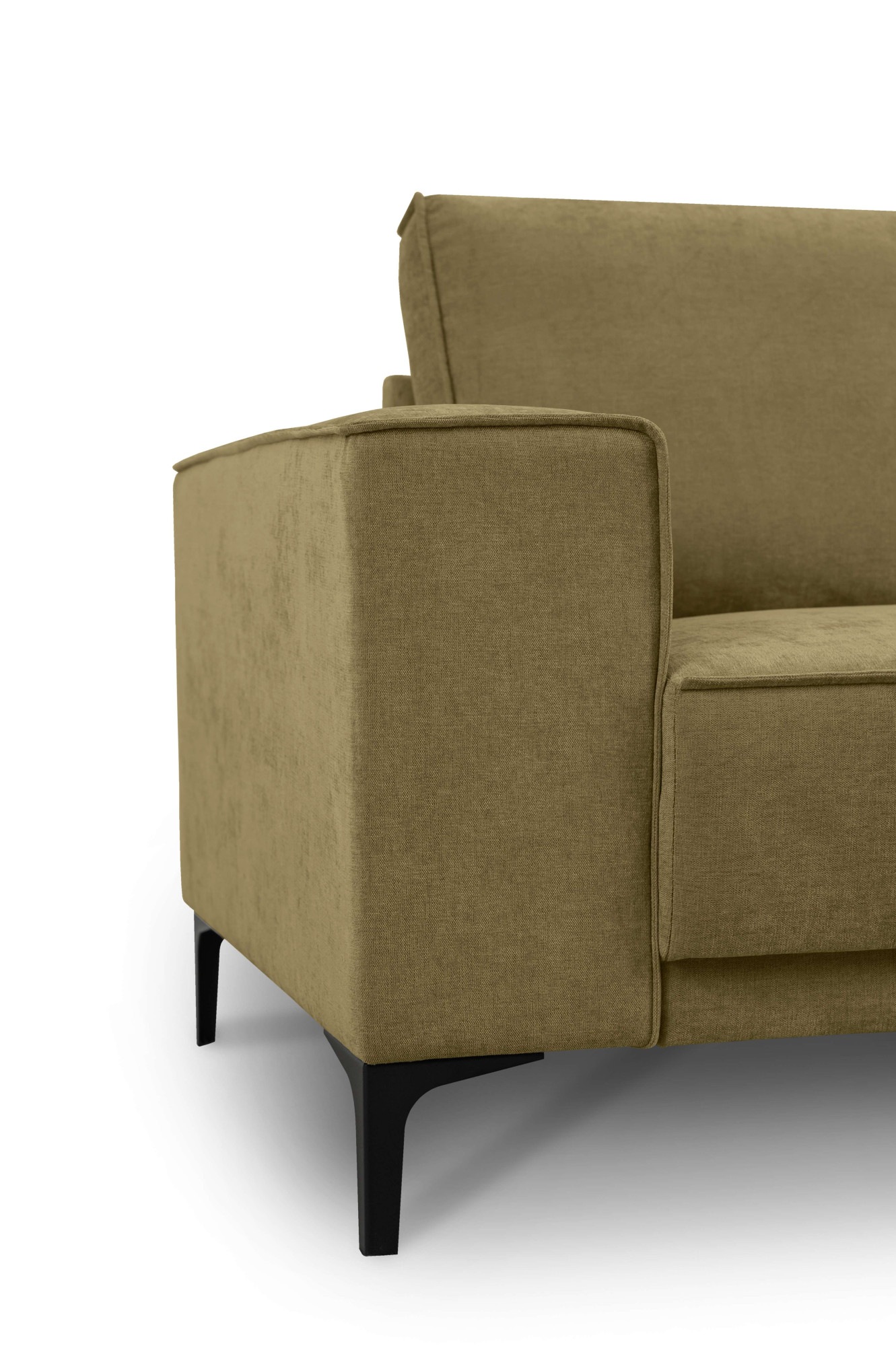 Places of Style Wohnlandschaft »XXL Sofa Oland, Struktur, Flachgewebe, Luxus-Microfaser, Boucle«, U-Form, 342 cm, Wellenunterfederung, Skandi-Design, Metallfüsse