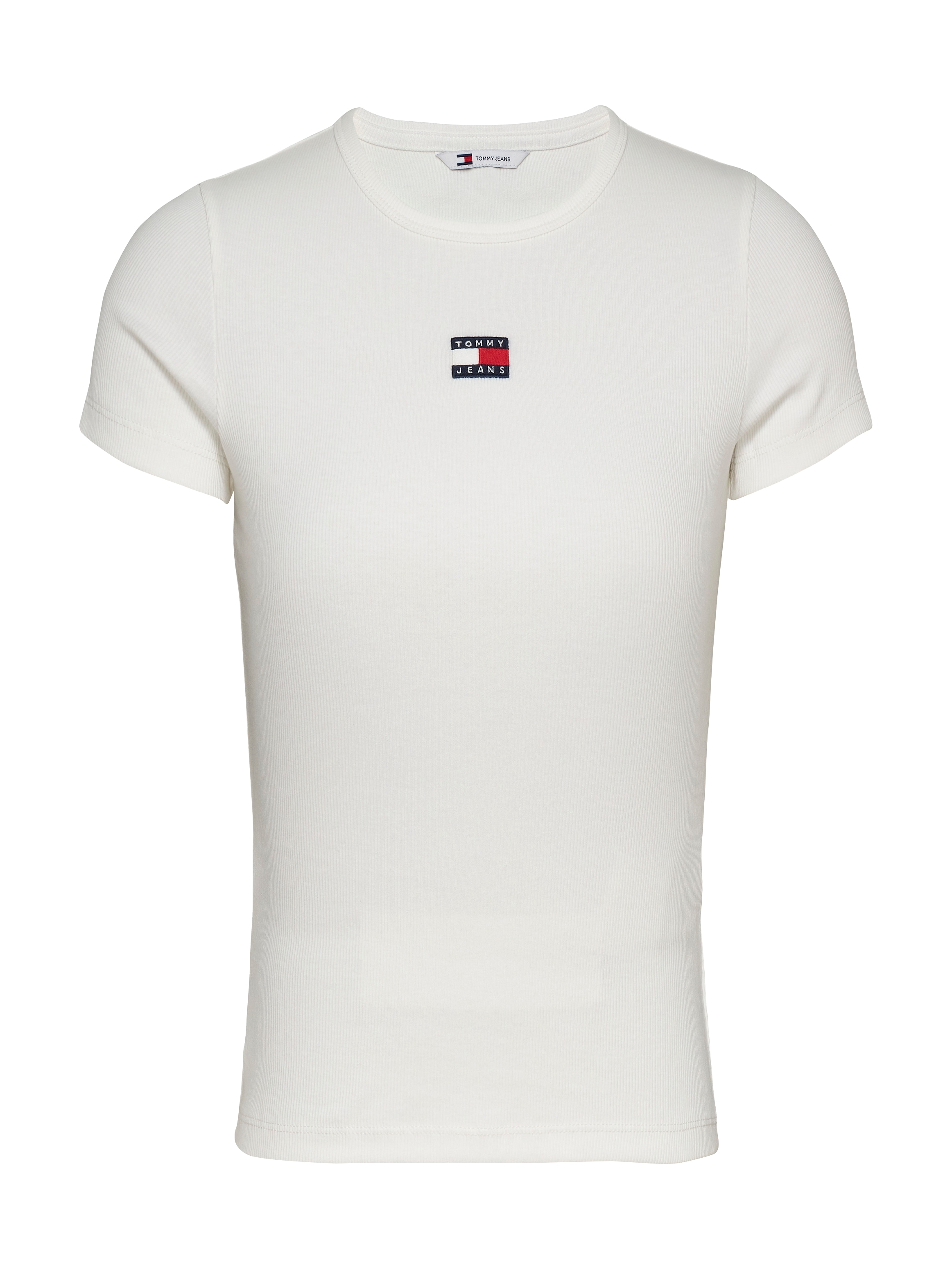 Tommy Jeans T-Shirt »TJW SLIM BADGE RIB TEE«, in Rippoptik
