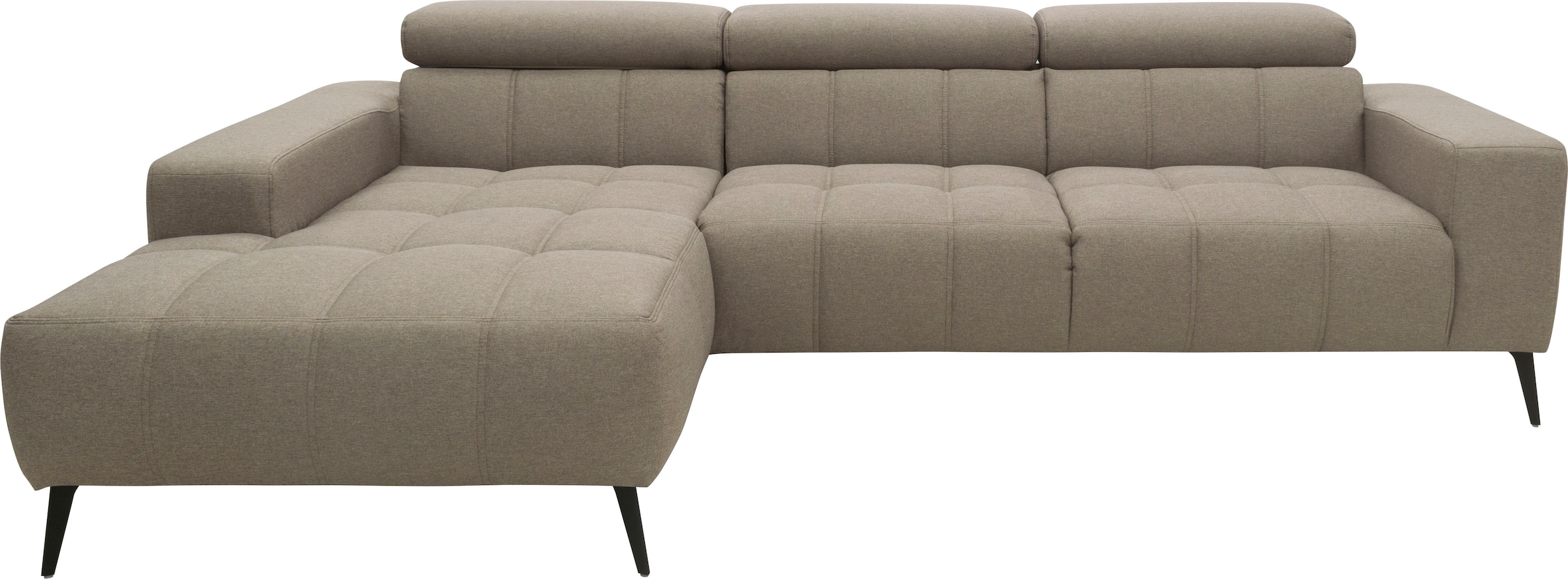 DOMO collection Ecksofa »Trento L-Form«, wahlweise mit Kopfteilverstellung, Recamiere links/rechts bestellbar