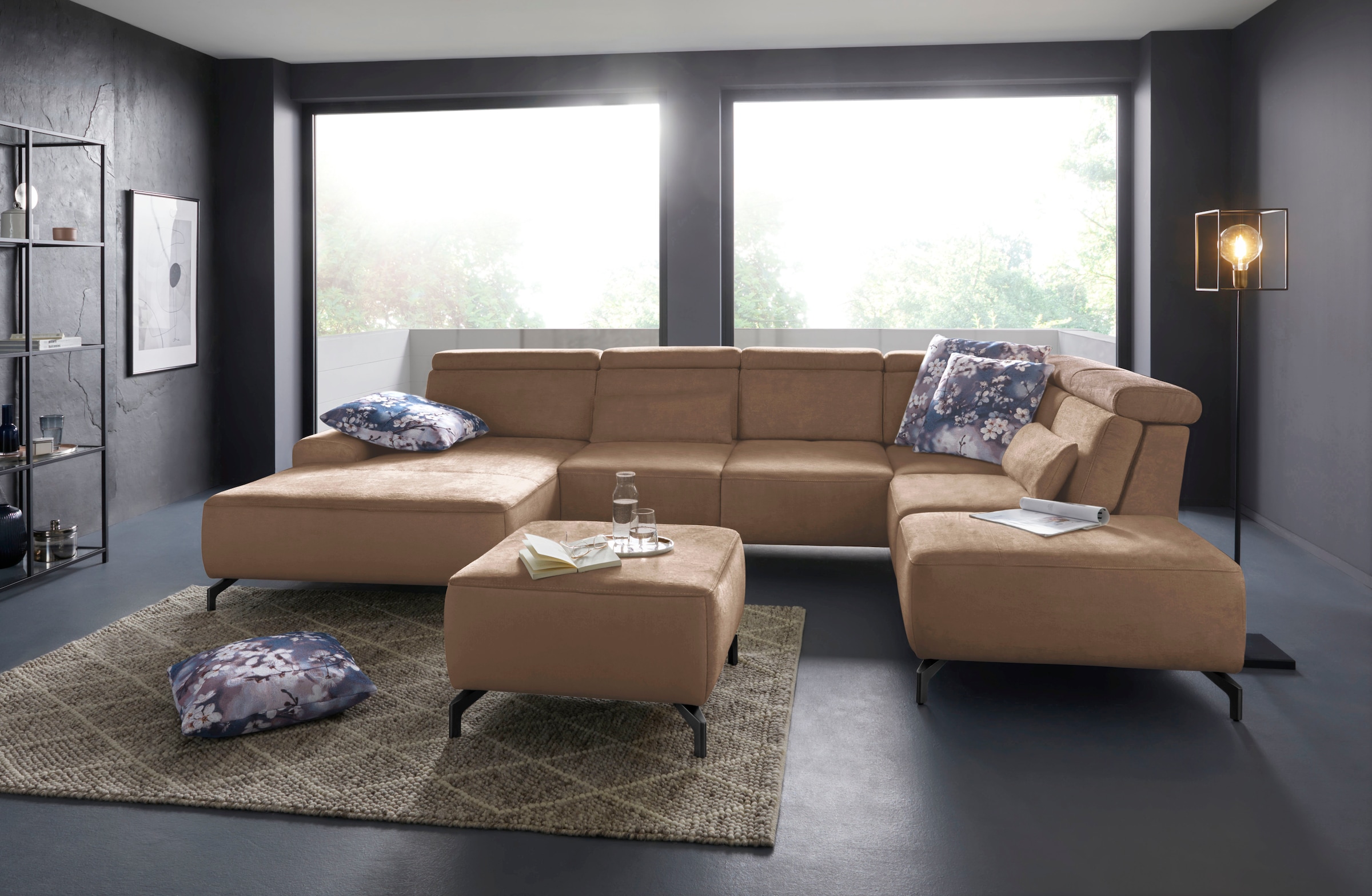 sit&more Hocker »Gizeh«, Fusshöhe 12 cm, wahlweise in 2 unterschiedlichen Fussfarben