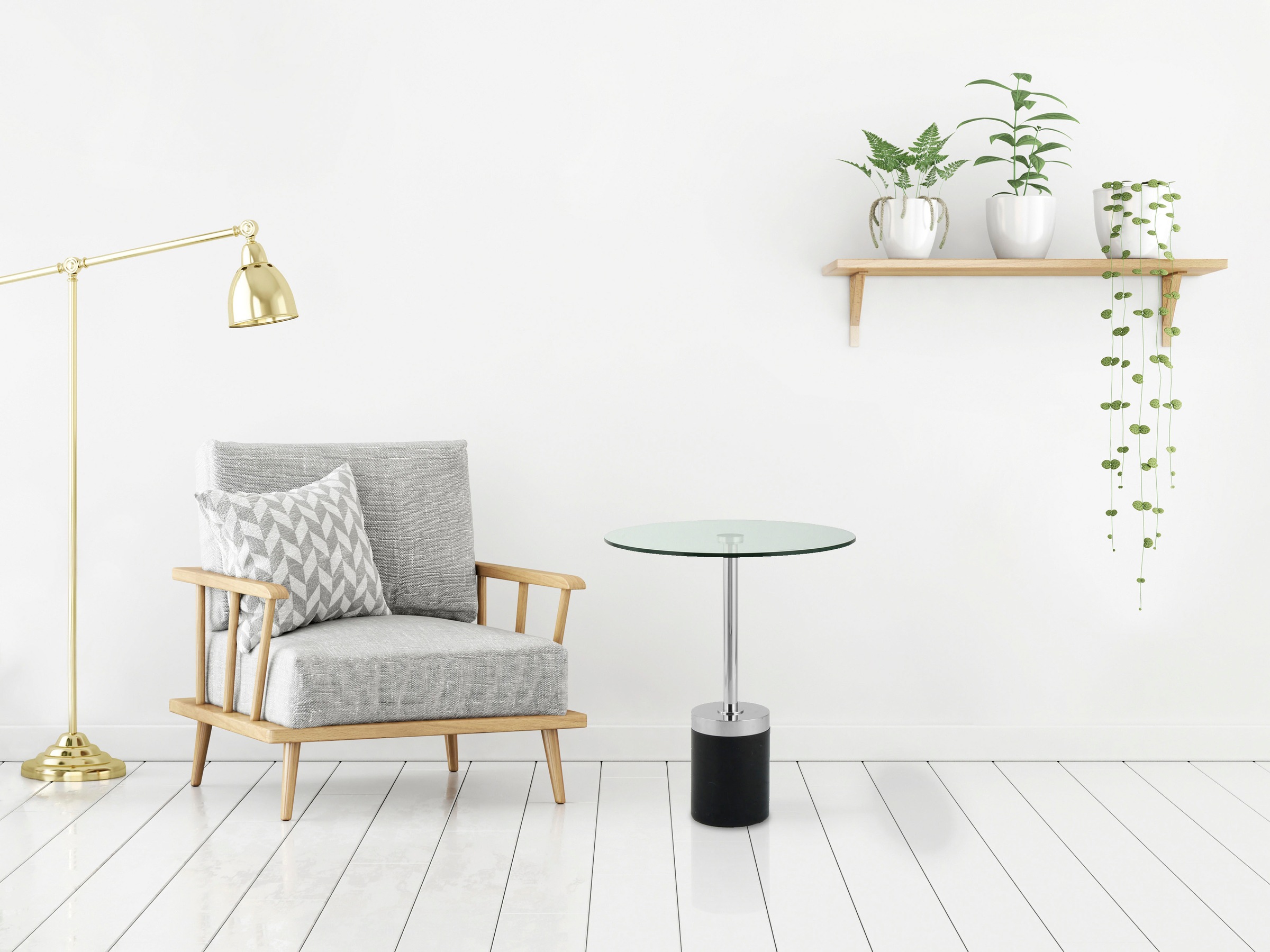 Kayoom Beistelltisch »Lana 125, robuste Glasplatte, Sockel in Mamor Optik«, (1 St.), robust, pflegeleicht, hochwertig, Outdoor und Indoor geeignet