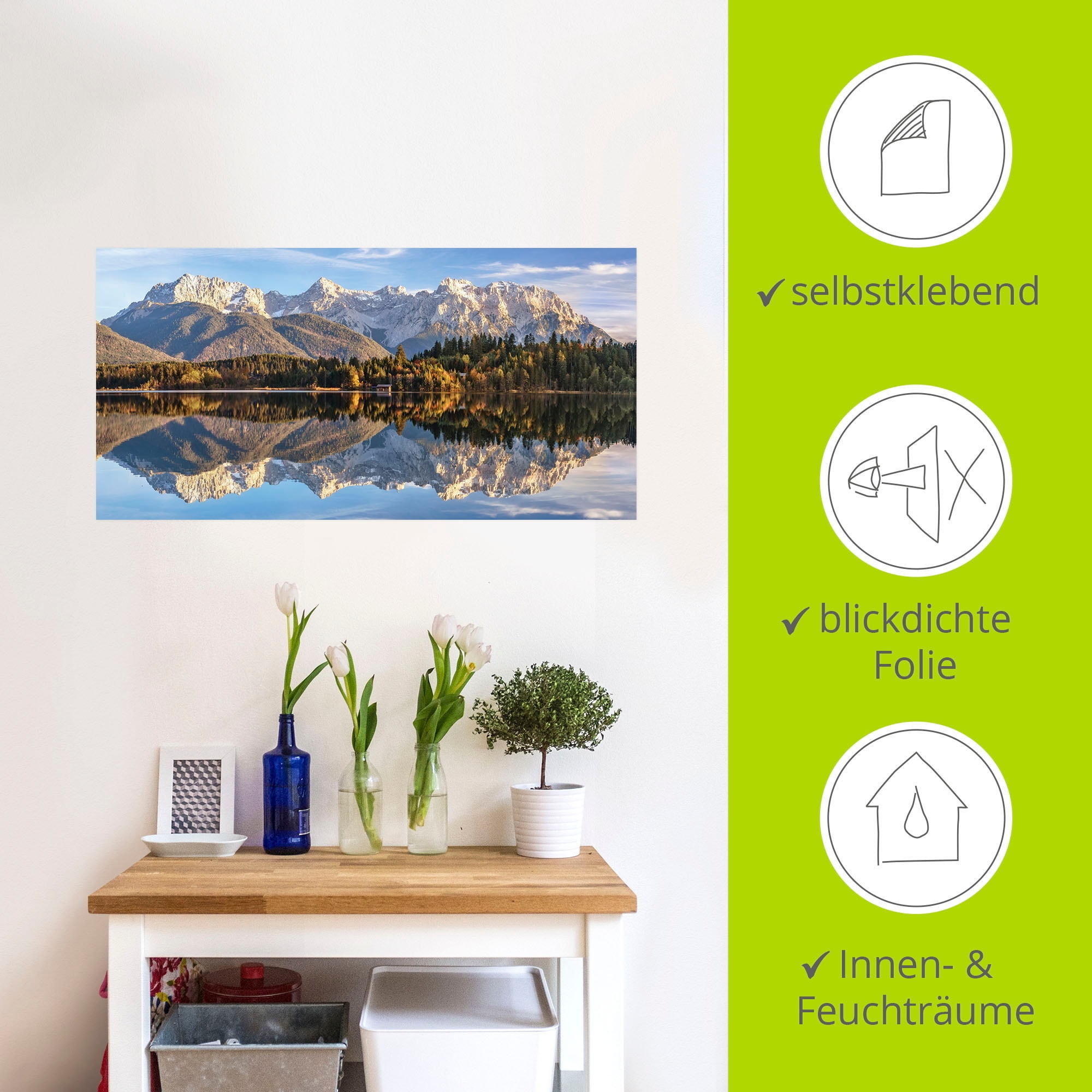 Artland Wandbild »Karwendelblick am Barmsee«, Berge & Alpenbilder, (1 St.), als Leinwandbild, Wandaufkleber in verschied. Grössen