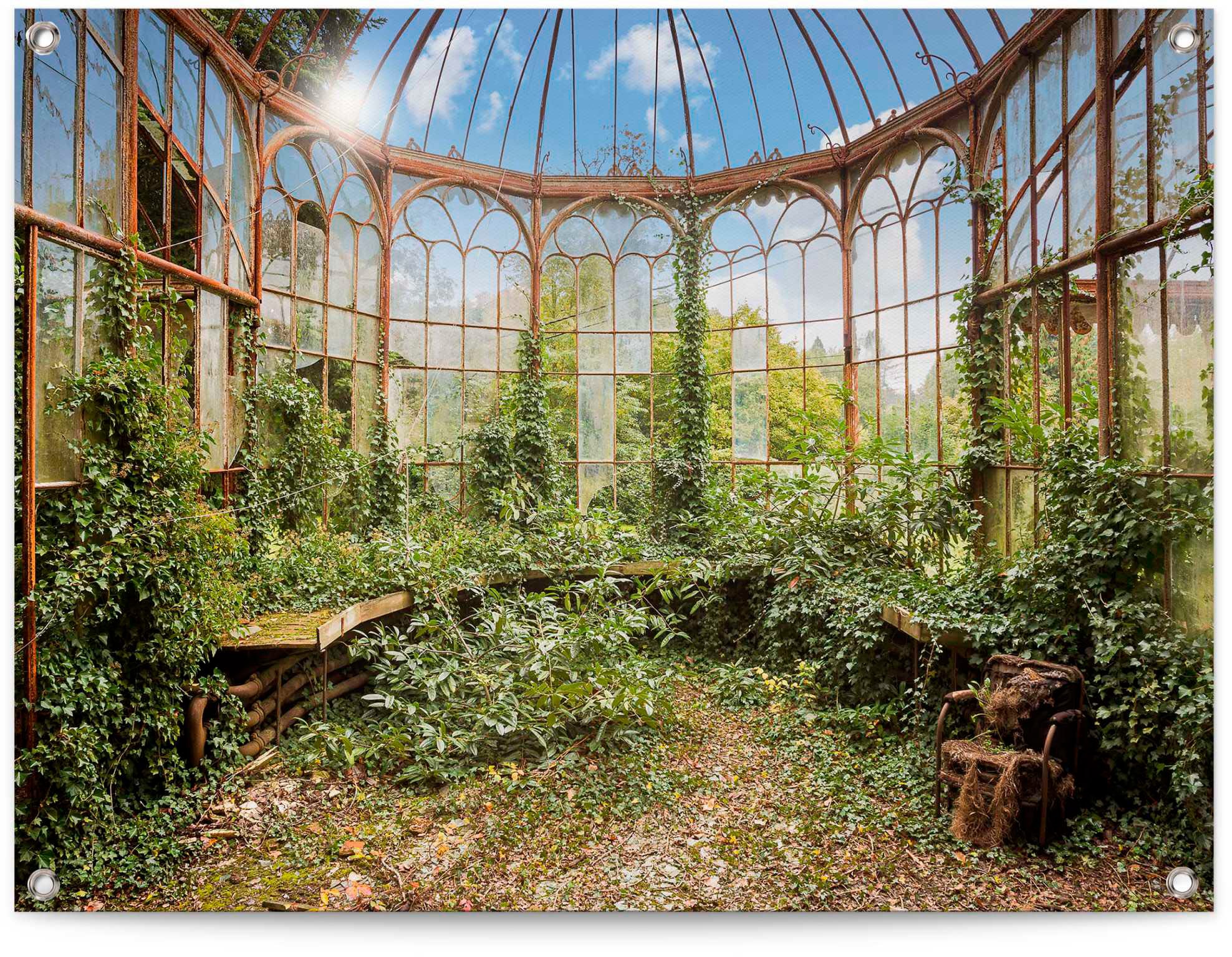 Reinders!, Poster »Gartenpavillon«, farbe bild(er): grün, Leinwand, B/H/T: 80 cm x 60 cm x 0,1 cm