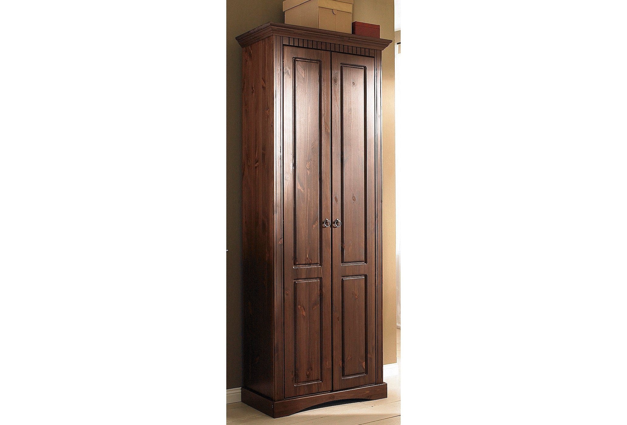 Garderobenschrank »Rustic«, aus massiver Kiefer, Breite 71 cm, mit Kassetenoptik