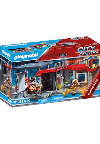 Playmobil® Konstruktions-Spielset »Feuerwehrstation (71193), City Action«, (61 St.),... kaufen