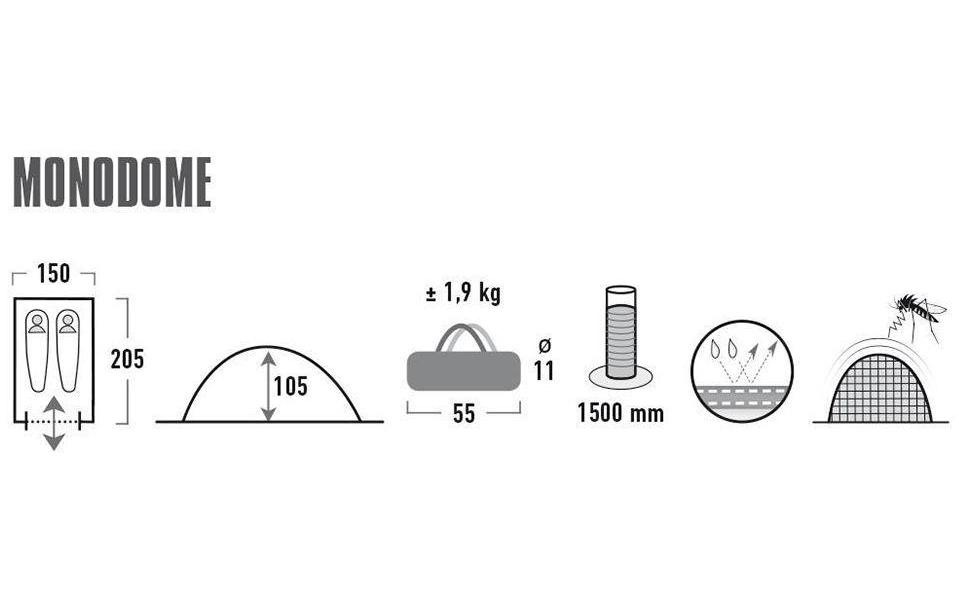 High Peak Kuppelzelt »Monodome«, 2 Personen