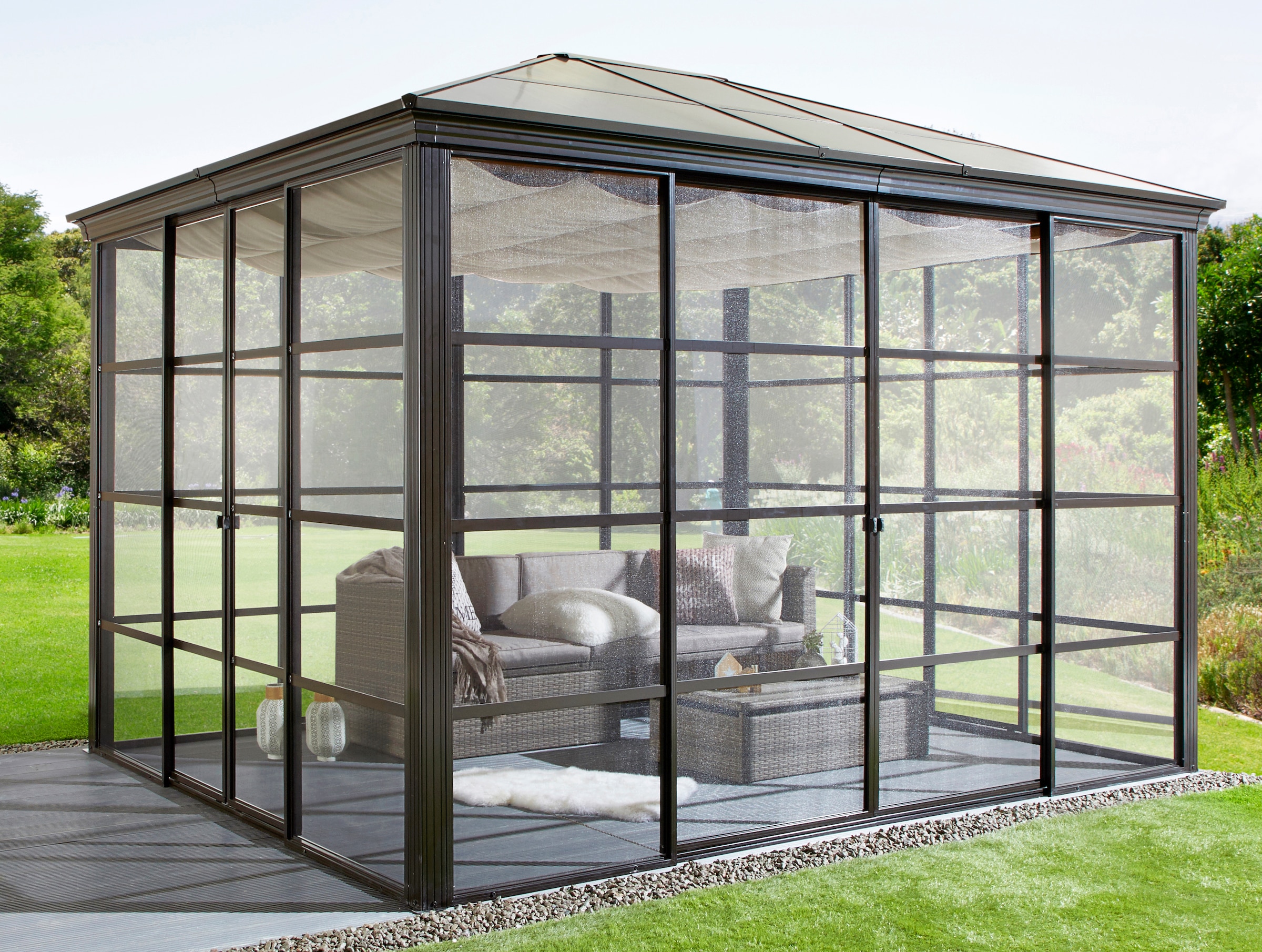 KONIFERA Pavillon »Antigua«, (Set), BxT: 300x365 cm, inkl. Sonnensegel