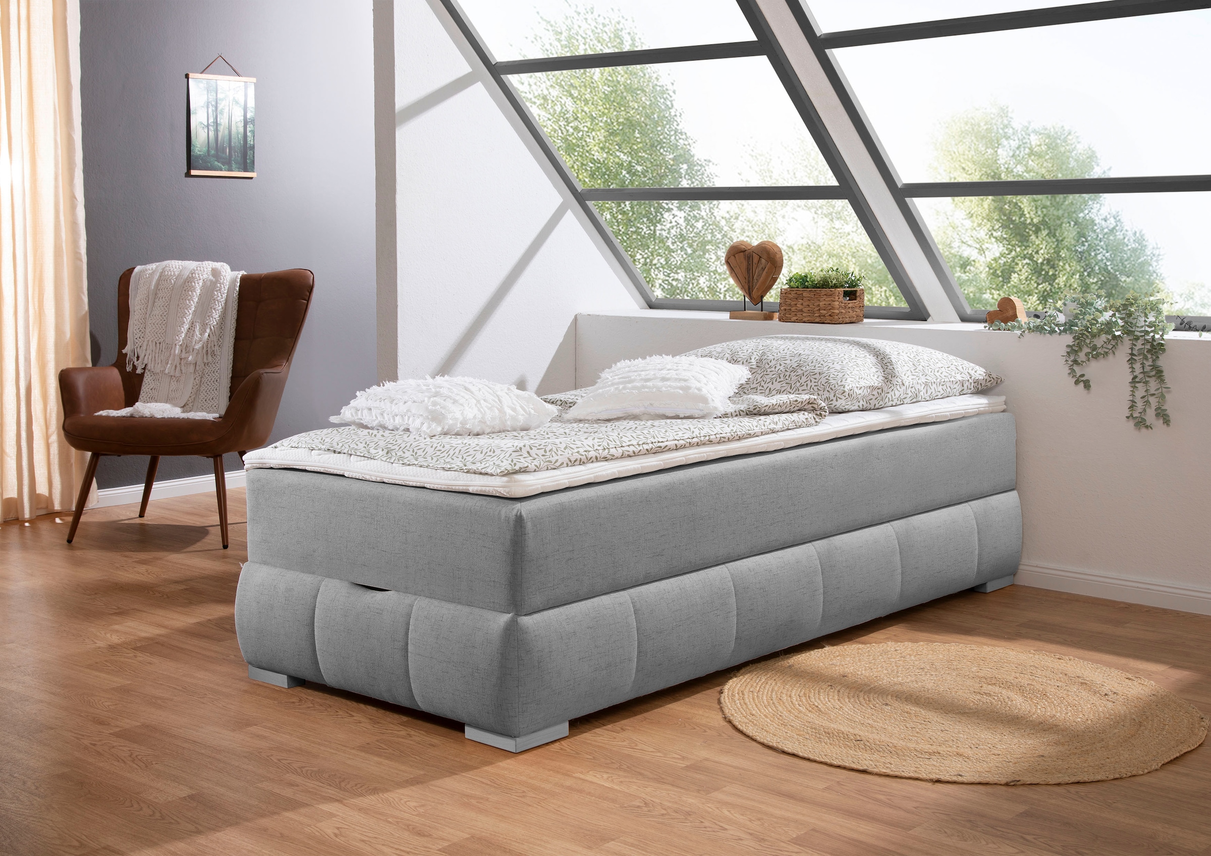 Guido Maria Kretschmer Home&Living Boxbett »Wehma«, ohne Kopfteil, inklusive Topper und Bettkasten