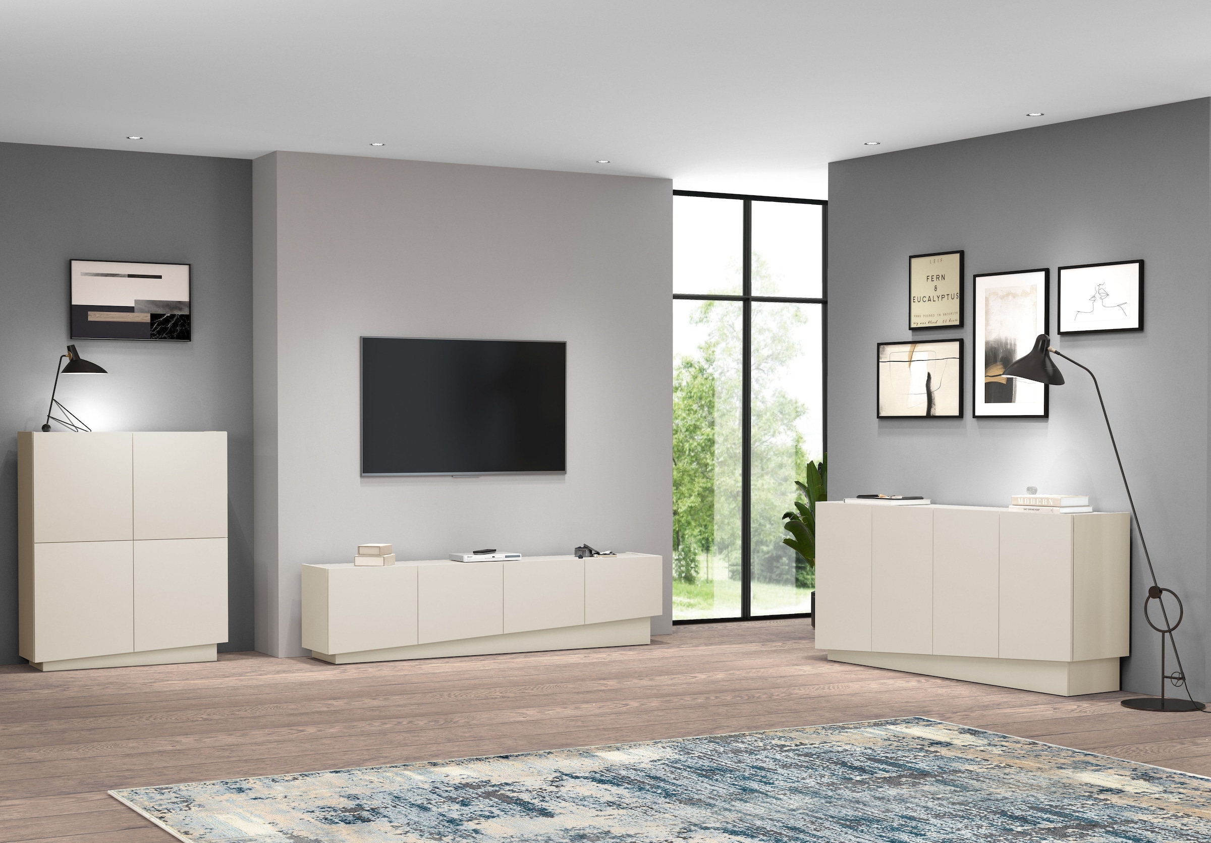 INOSIGN Highboard »VELA, Highboard, Höhe 120 cm,Design mit schrägen Türen«, (1 St.), Made in Italy, Masse-B/T/H: 100x35x120,hohes Sideboard,Anrichte,Kommode