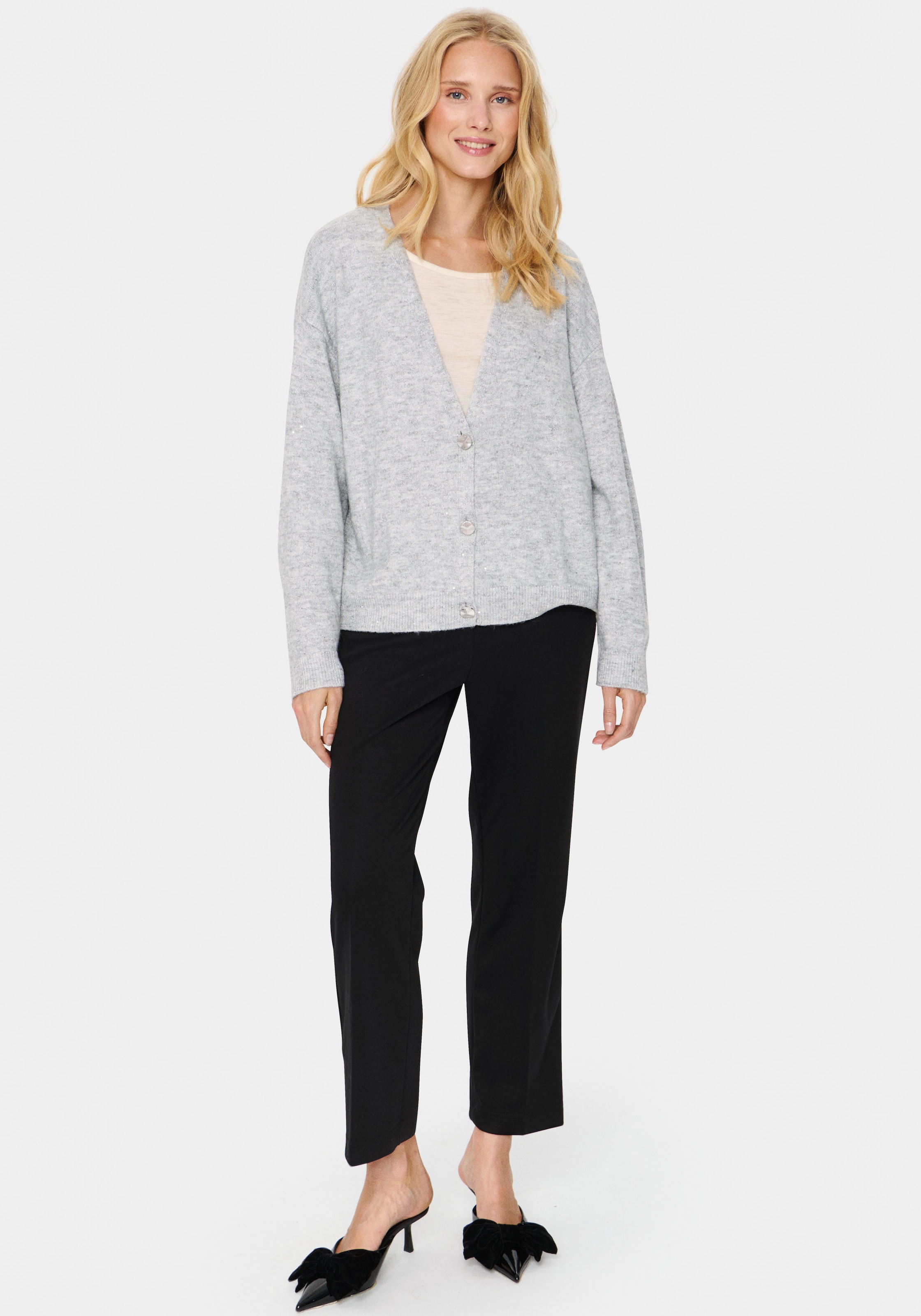 Saint Tropez Strickjacke »HayaSZ Cardigan«, aus Glitzergarn
