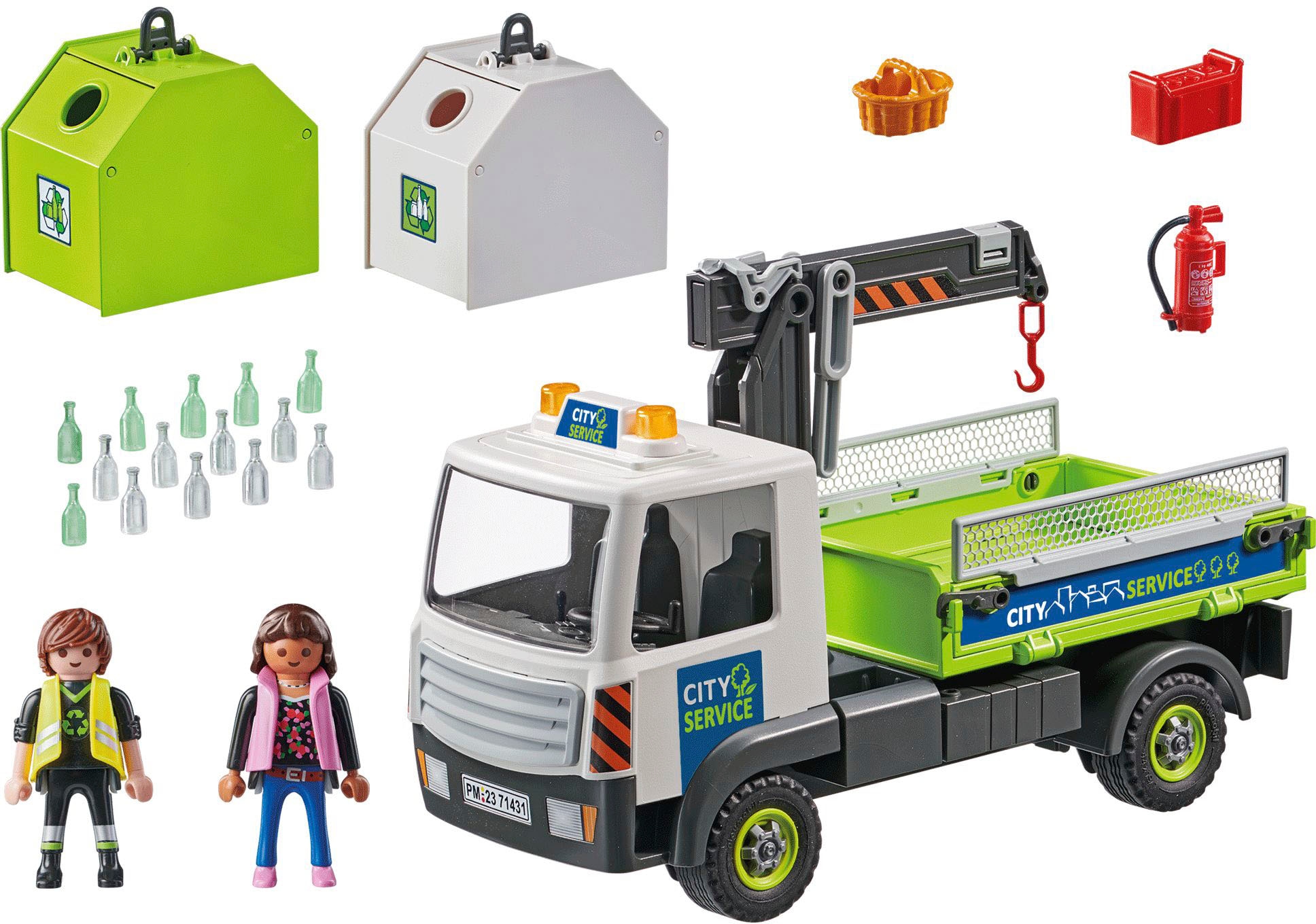 Playmobil® Konstruktions-Spielset »Altglas-LKW mit Container (71431), My Action Heroes«, (62 St.)