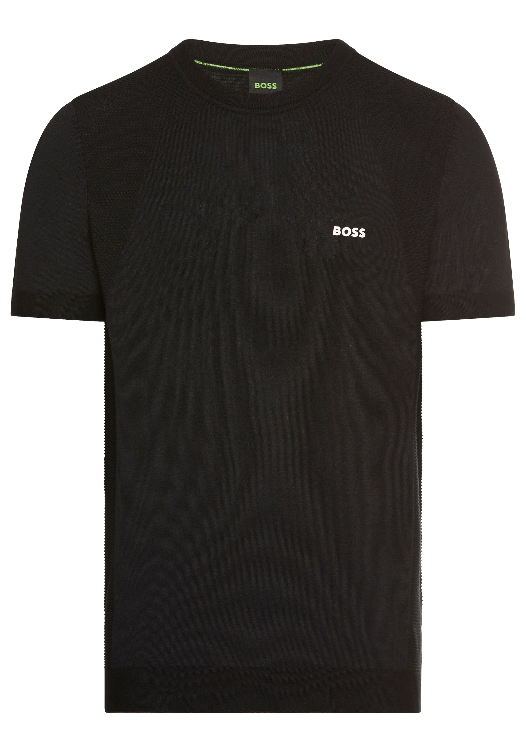 BOSS GREEN Rundhalspullover »Momentum Lite T24« mit Strukturmix