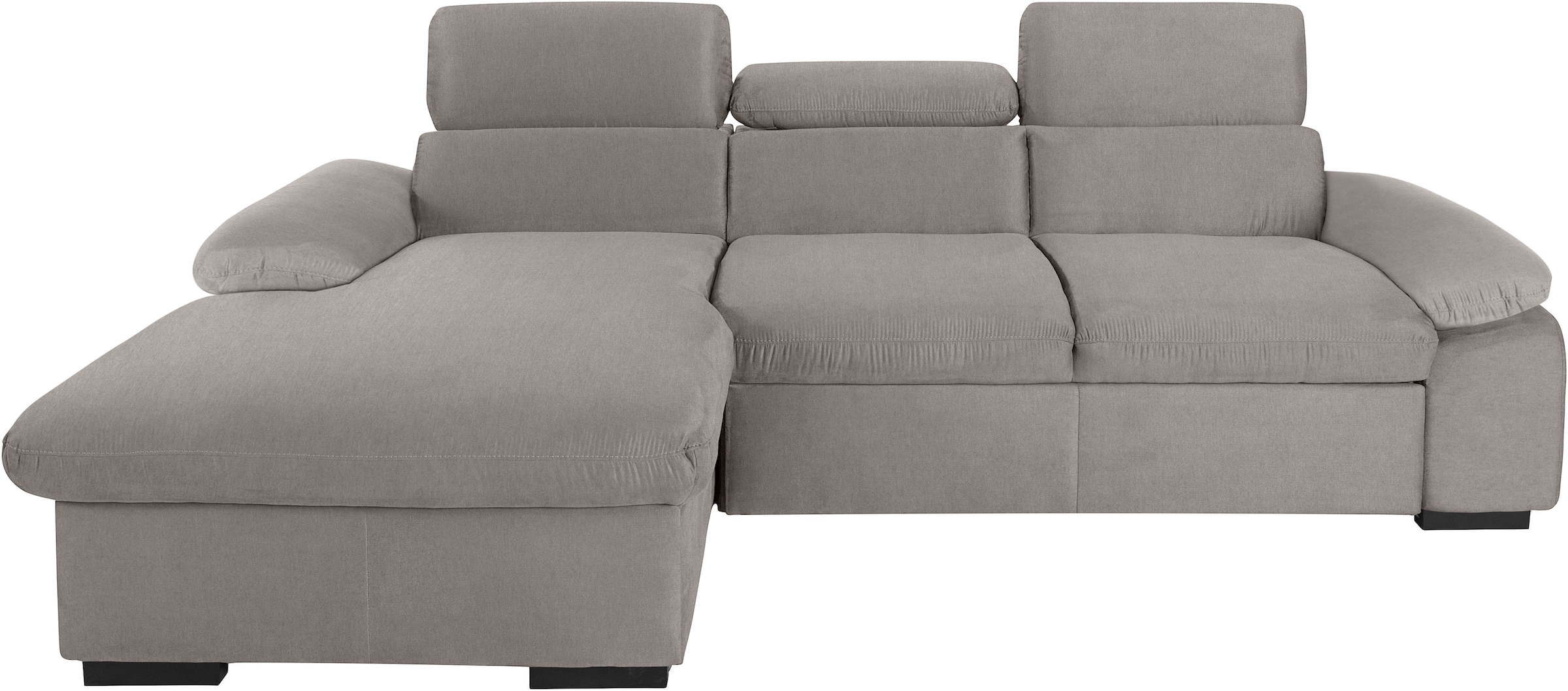 COTTA Ecksofa »Lola L-Form mit Kopfteilfunktion & Hocker«, (Set, mit Hocker), wahlweise mit Bettfunktion, Bettkasten & Armteilverstellung