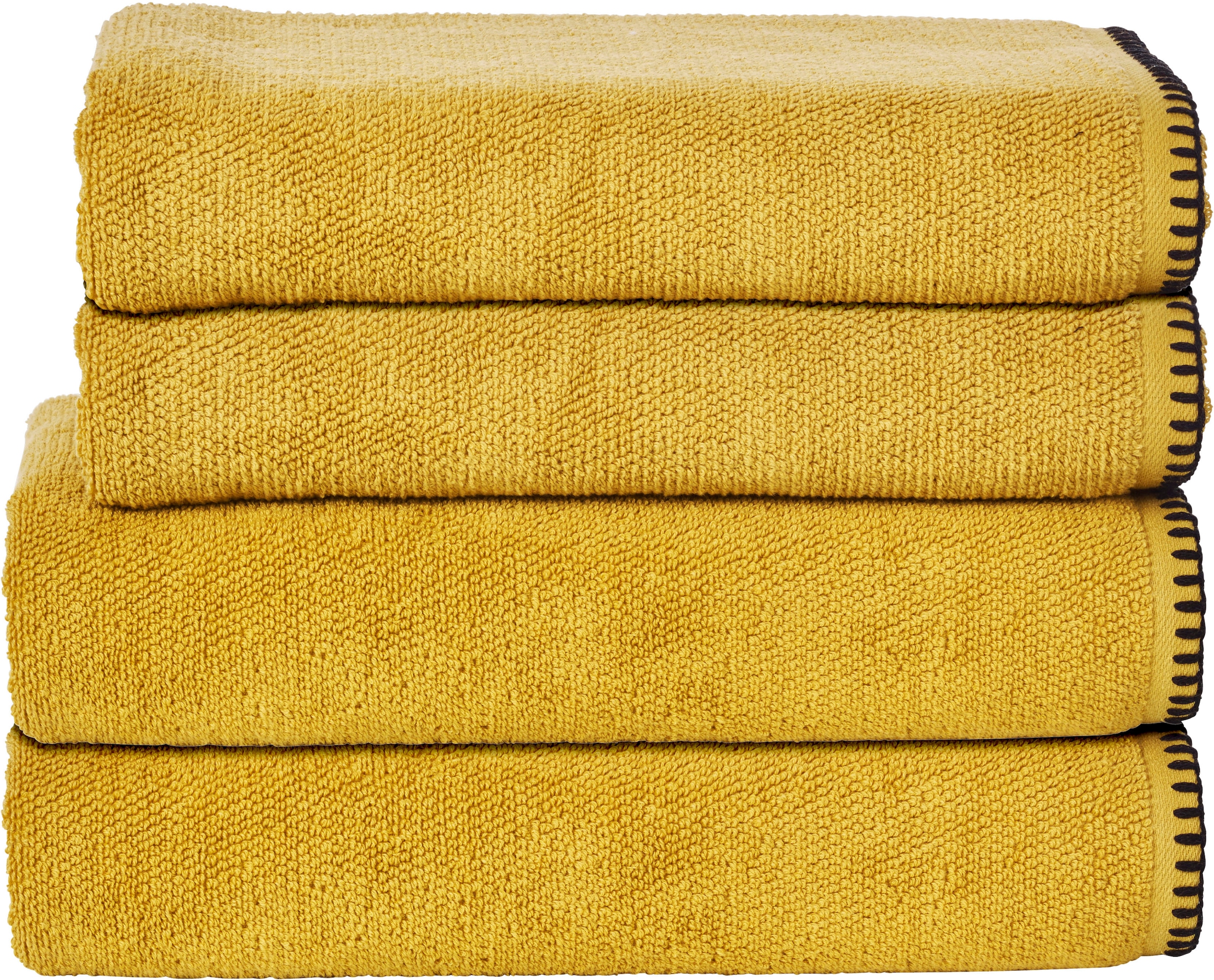 ❤ done.® Handtuch Set »Deluxe Jelmoli-Online Farben, Ziernaht Prime«, Uni Shop 4 & 2x Badetücher Set, im Zwirnfrottee, mit Handtücher, tlg., bestellen 2 einfassender