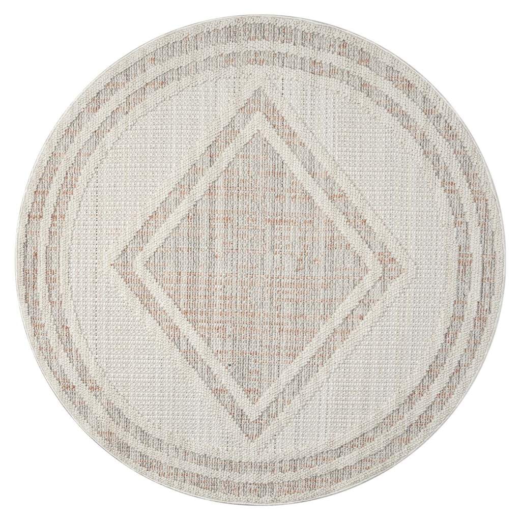 Carpet City Teppich »LINDO 8853«, rund, 11 mm Höhe, Kurzflor, Hochtief-Muster/ 3D-Effekt, Boho-Stil, Wohnzimmer
