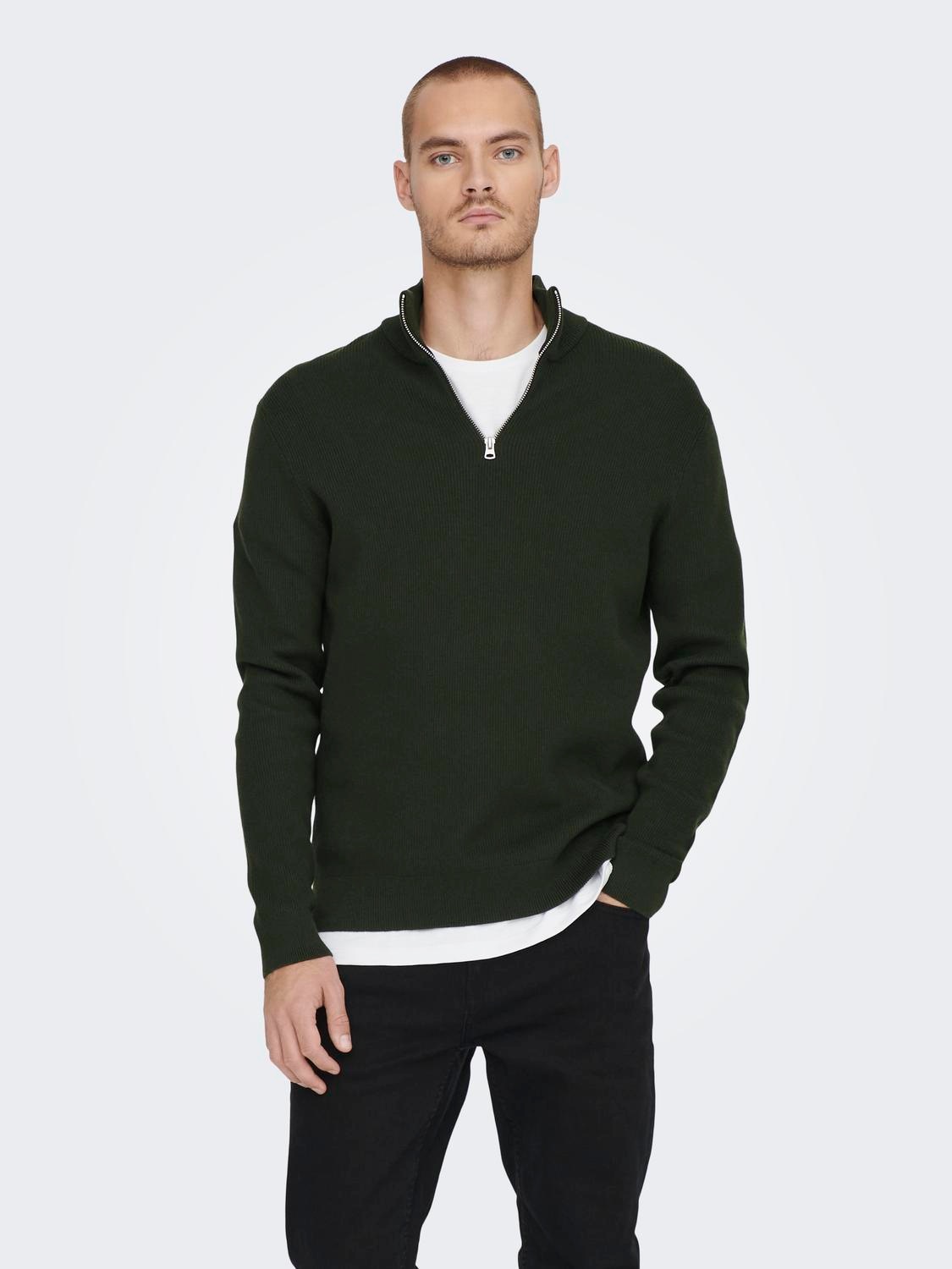 ONLY & SONS Strickpullover »ONSPHIL REG 12 STRUC HALF ZIP KNIT NOOS«