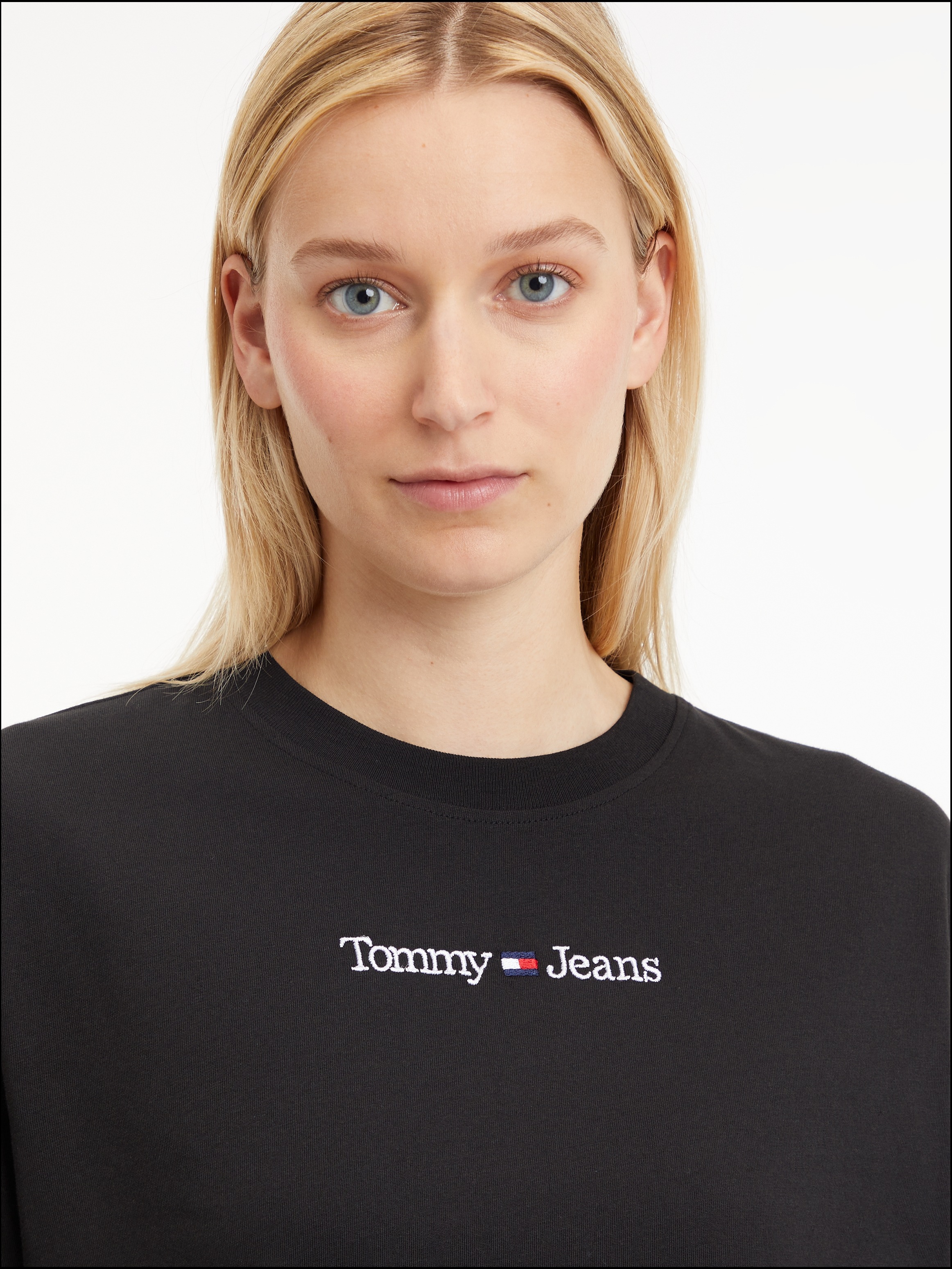Tommy Jeans online LINEAR Jelmoli-Versand Jeans CLS SERIF Logoschriftzug Linear | bestellen mit TEE«, Kurzarmshirt »TJW Tommy