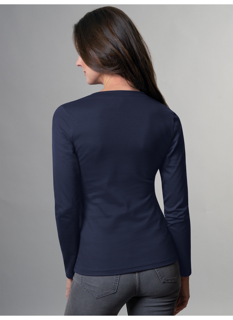 Trigema T-Shirt »TRIGEMA Langarmshirt mit V-Ausschnitt«, (1 tlg.)