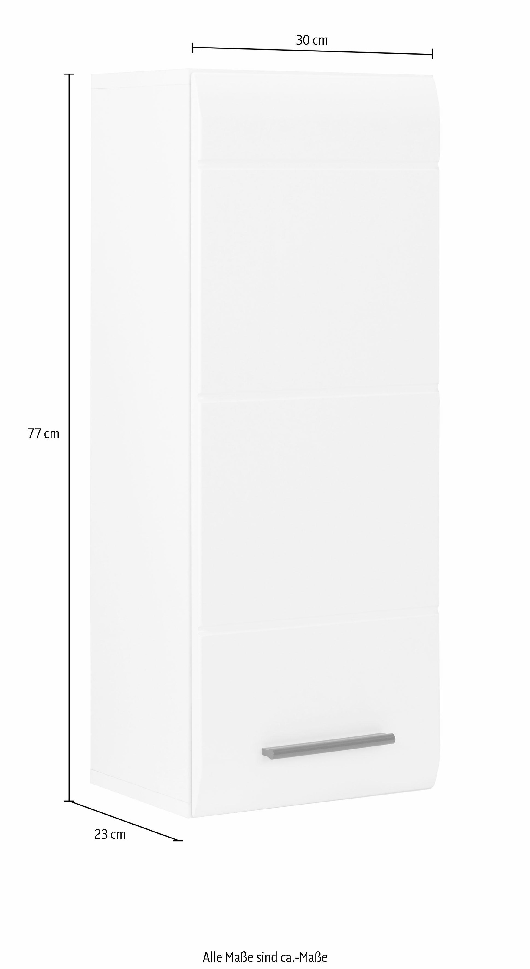 INOSIGN Hängeschrank »Sovana«, Badezimmerschrank mit 2 Fächern in Weiss - Masse (B/T/H) 30/24/77 cm