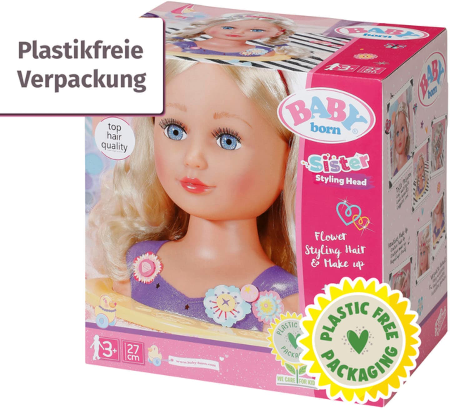 Baby Born Frisier- & Schminkkopf »Sister Styling Head, lila«, mit 24 tollen Accessoires