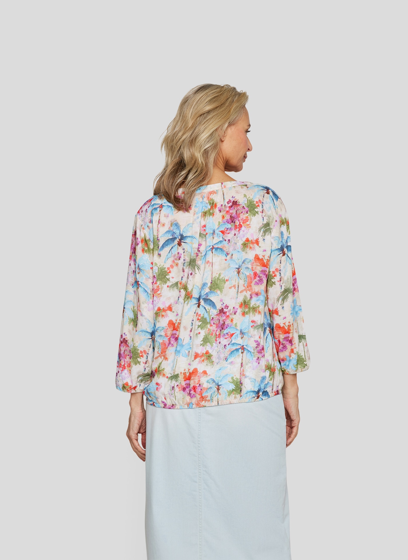 Rabe Druckbluse, im Tunika-Stil und mit floralem Muster