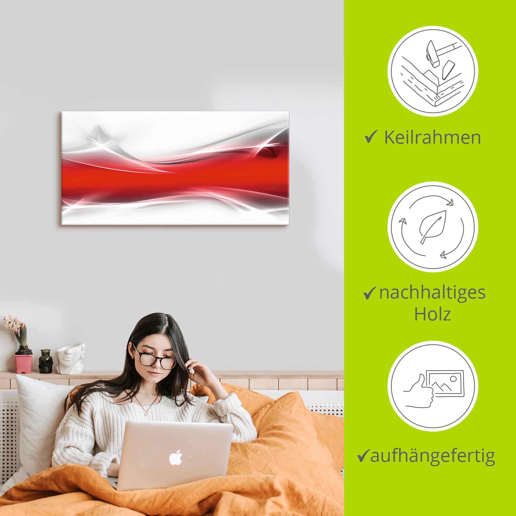 Artland Wandbild »Kreatives Element«, Gegenstandslos, (1 St.), als Leinwandbild, Wandaufkleber in verschied. Grössen