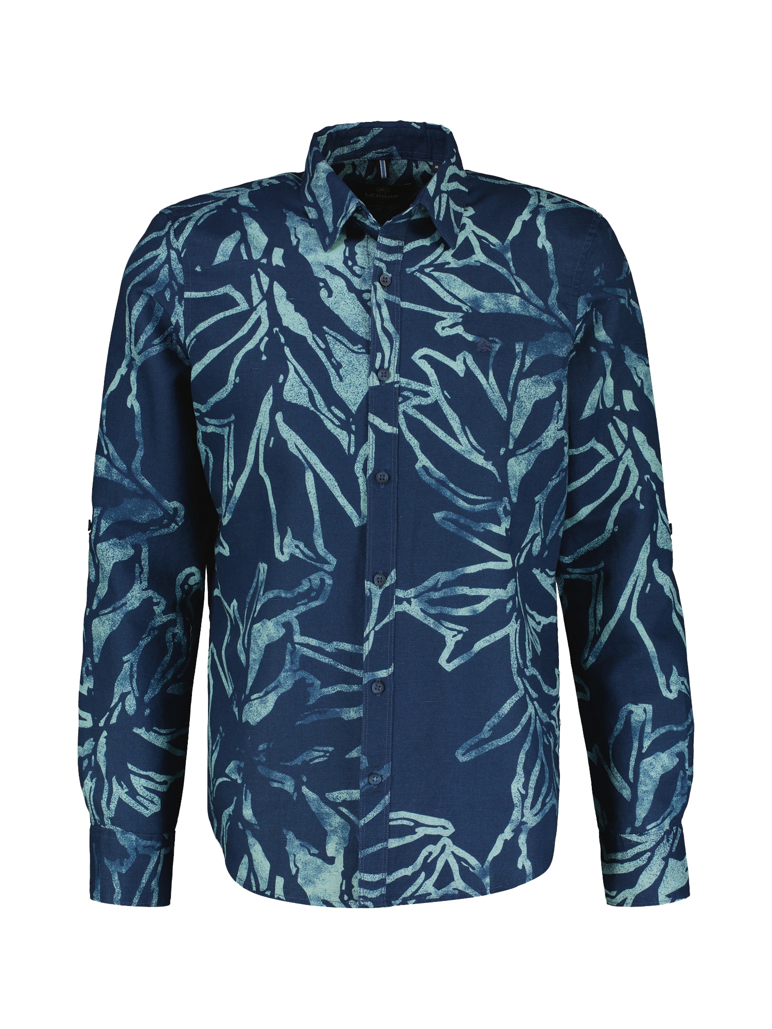 LERROS Langarmhemd "Herren Langarmhemd mit sommerlichem Alloverprint"