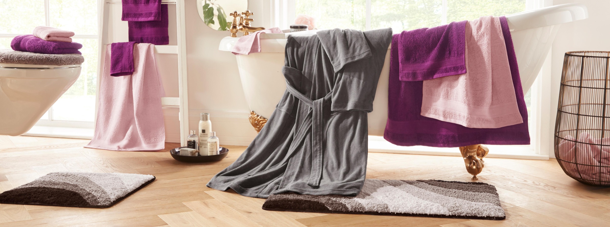 OTTO home Handtuch Set "Afri, Duschtücher, Handtücher, Gästetücher, Seiftücher" Set Walkfrottee zweifarbig, 100% Baumwolle, weich, mit Bordüre