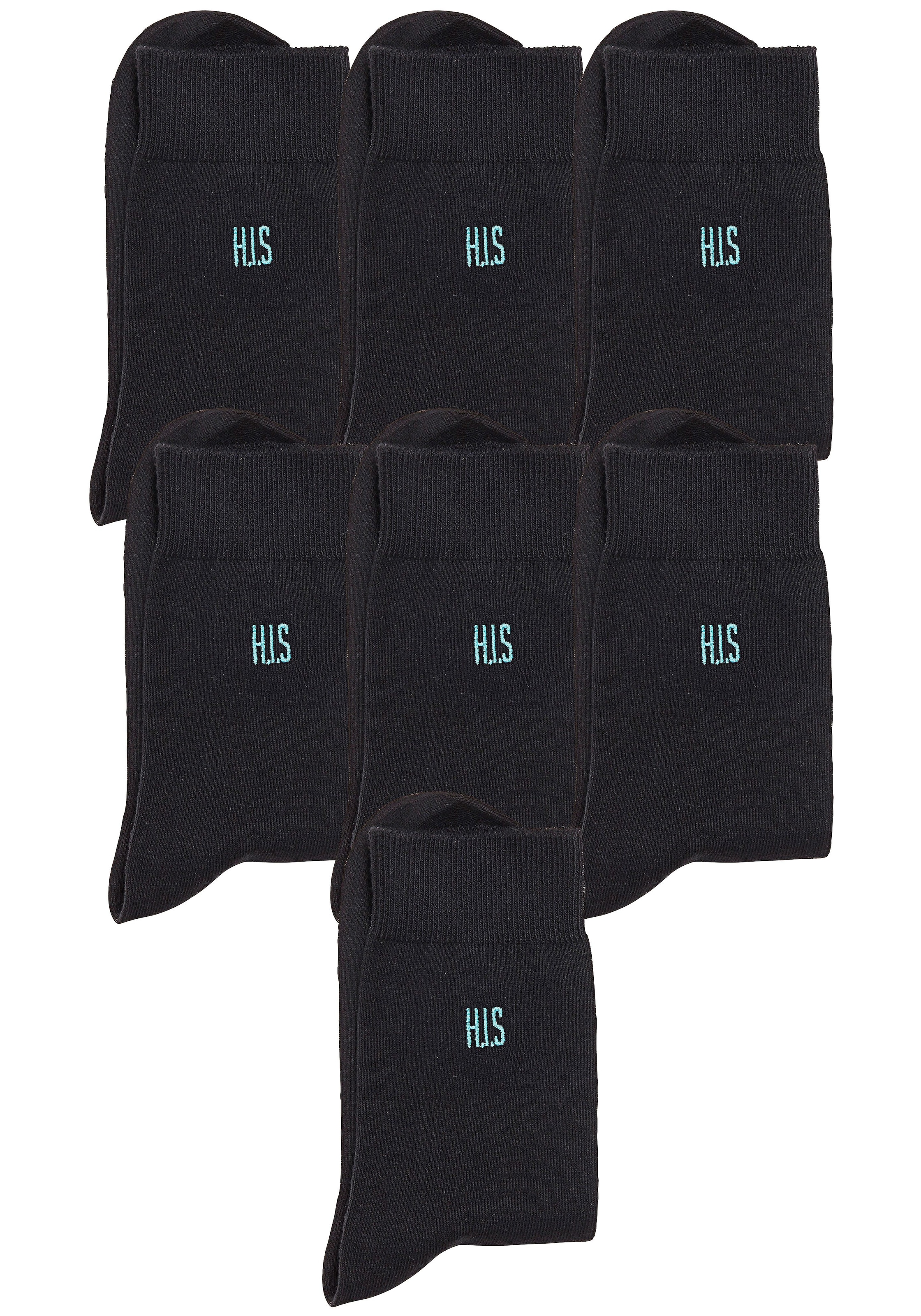 H.I.S Basicsocken, (Packung, 7 Paar), mit Komfortbündchen