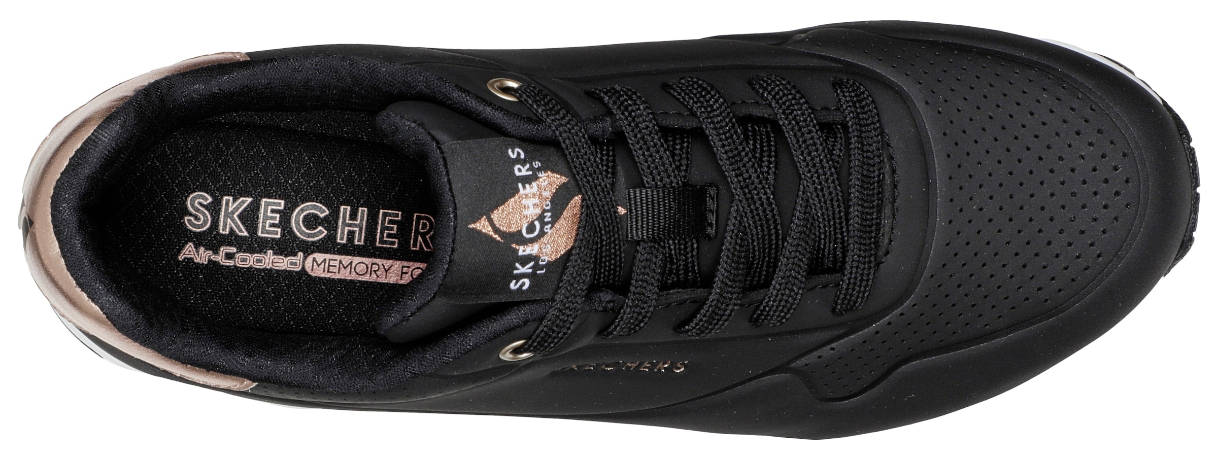 Skechers Sneaker »UNO GOLDEN AIR«, Freizeitschuh, Halbschuh, Schnürschuh mit Metallic-Einsatz
